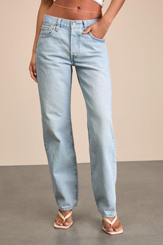 501 '90s Light Wash Mid-Rise Straight Leg Jeans Product Image