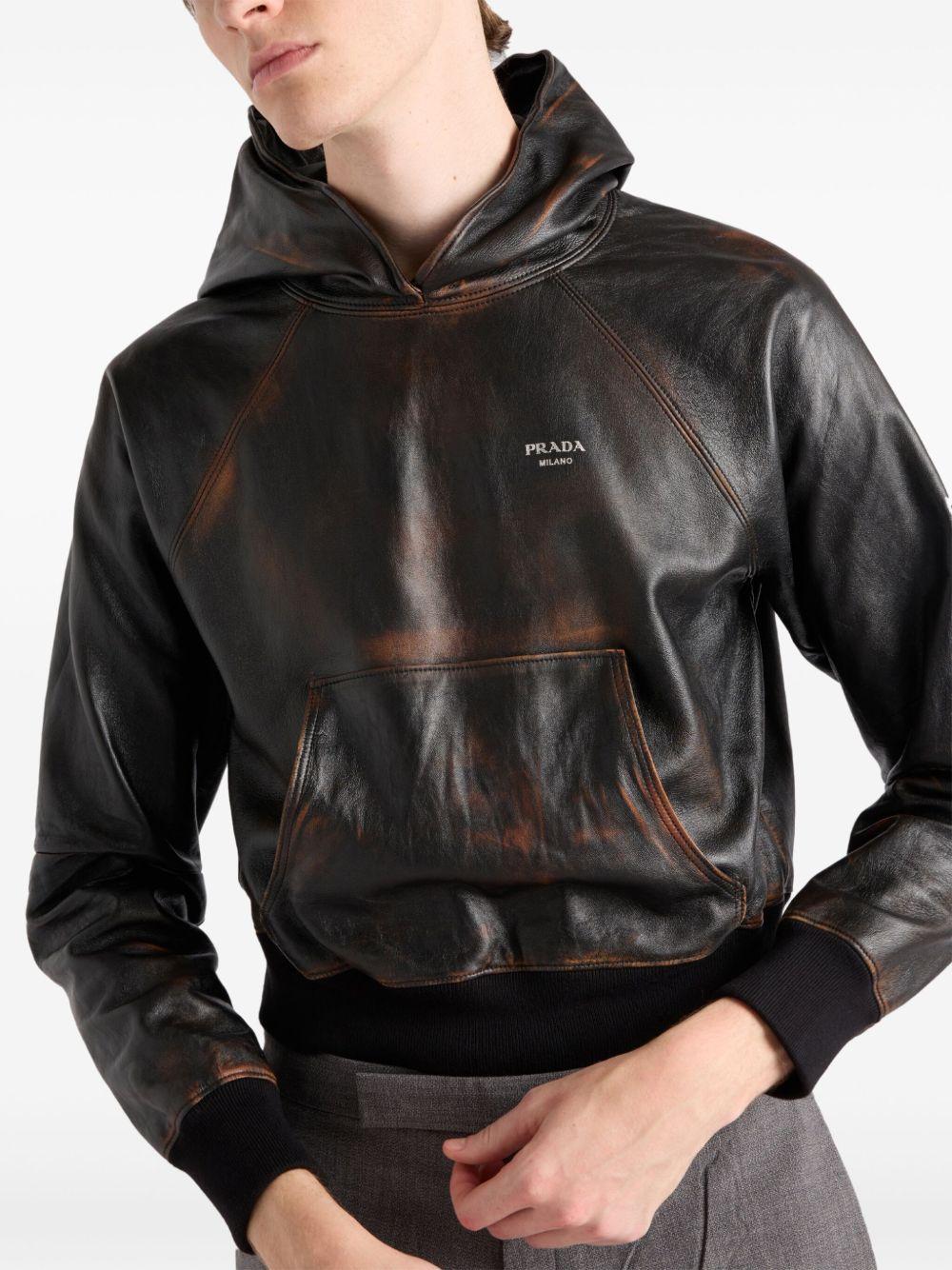 leather hoodie Product Image