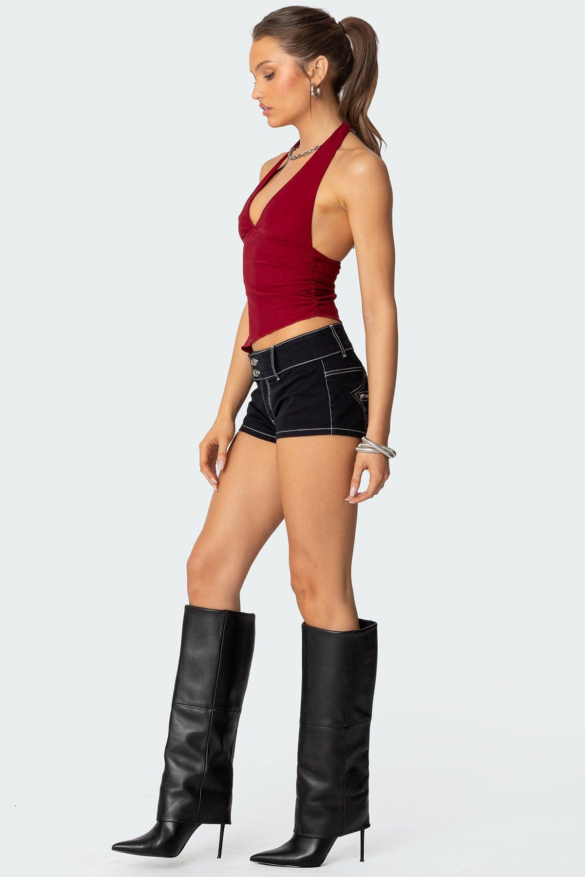 Rhett Asymmetric Hem Halter Top Product Image