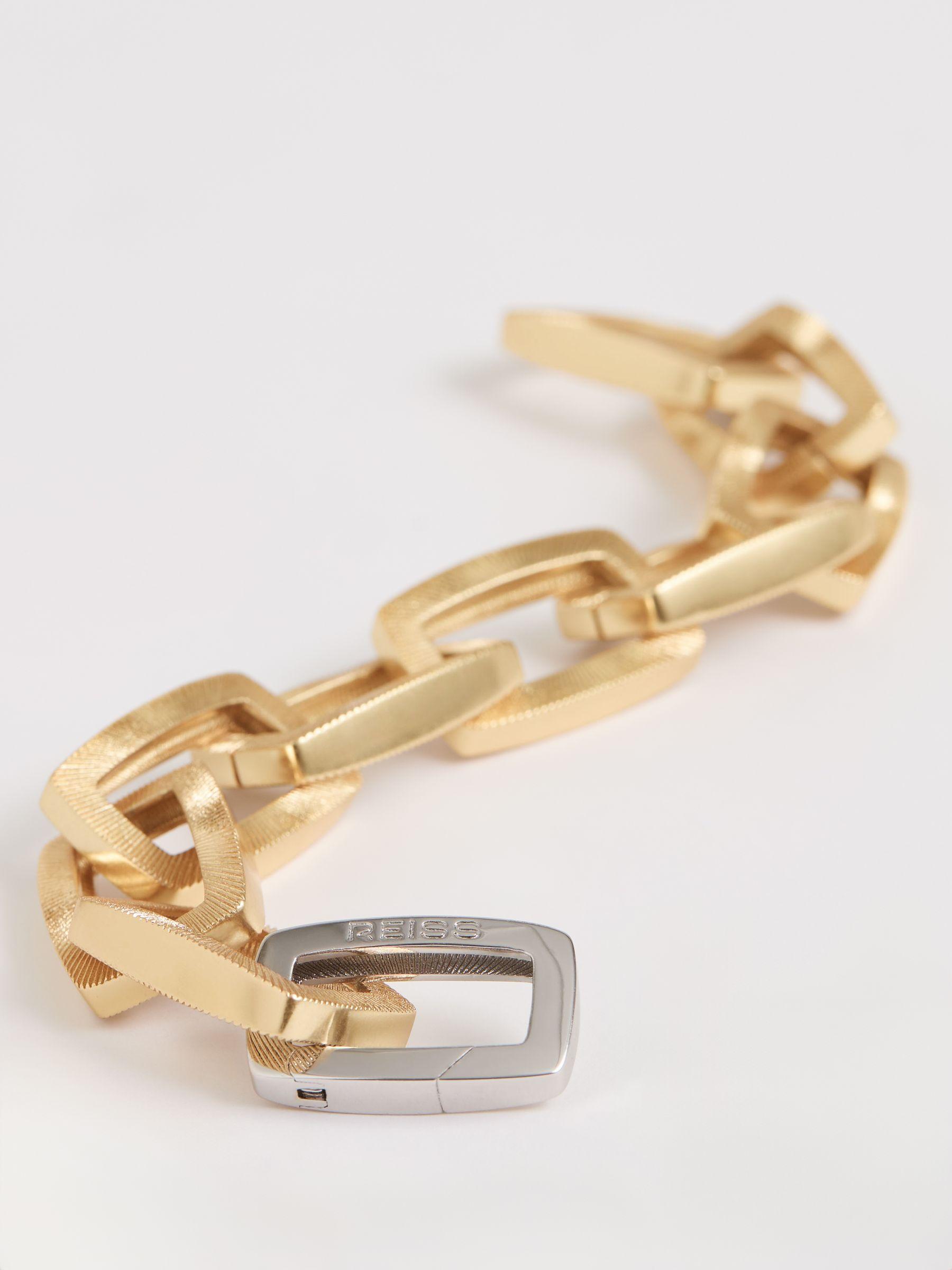 Geometric Chain Bracelet in Gold Tone Product Image