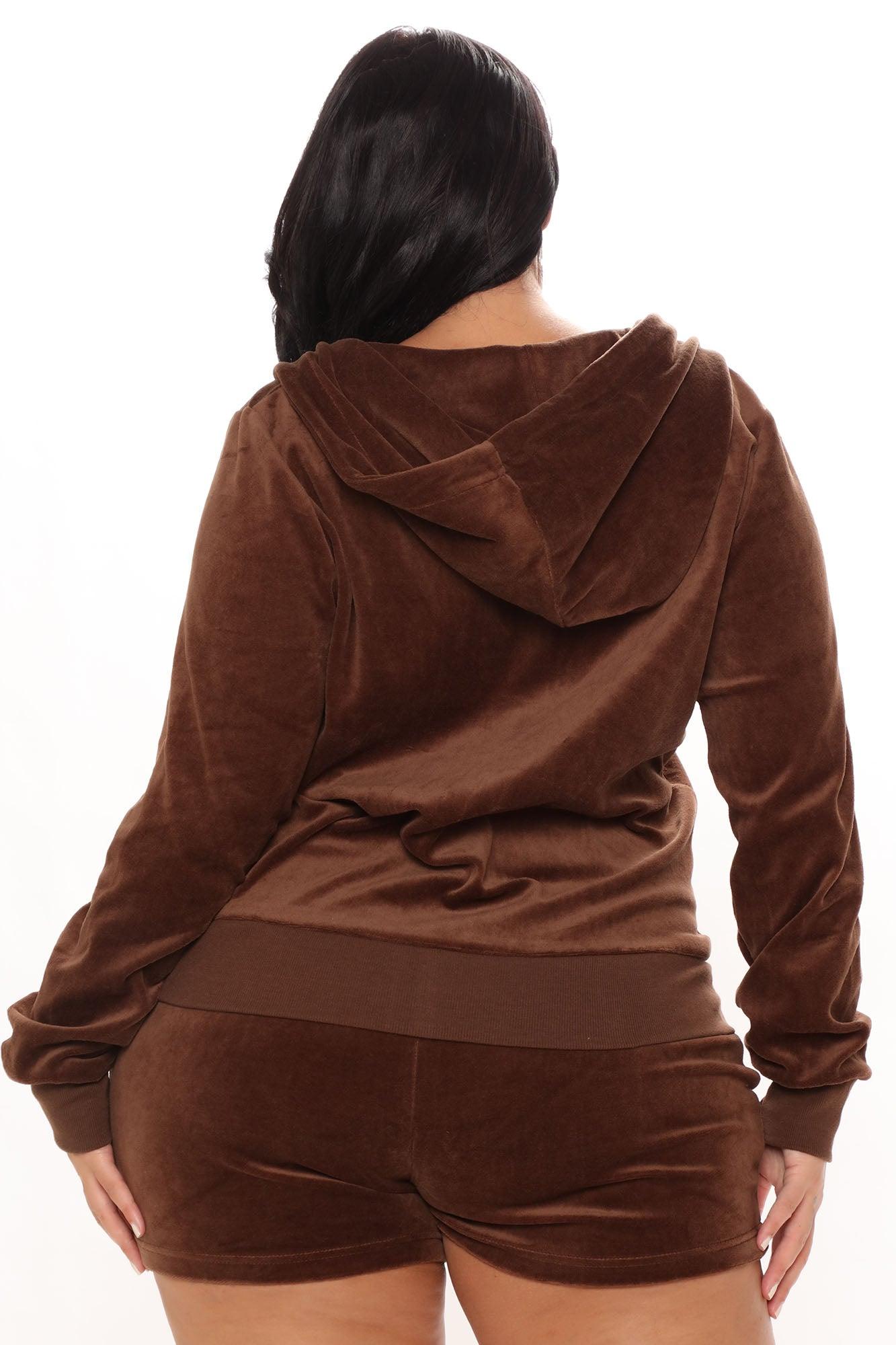 The OG Trendsetter Velour Short Set - Chocolate Product Image