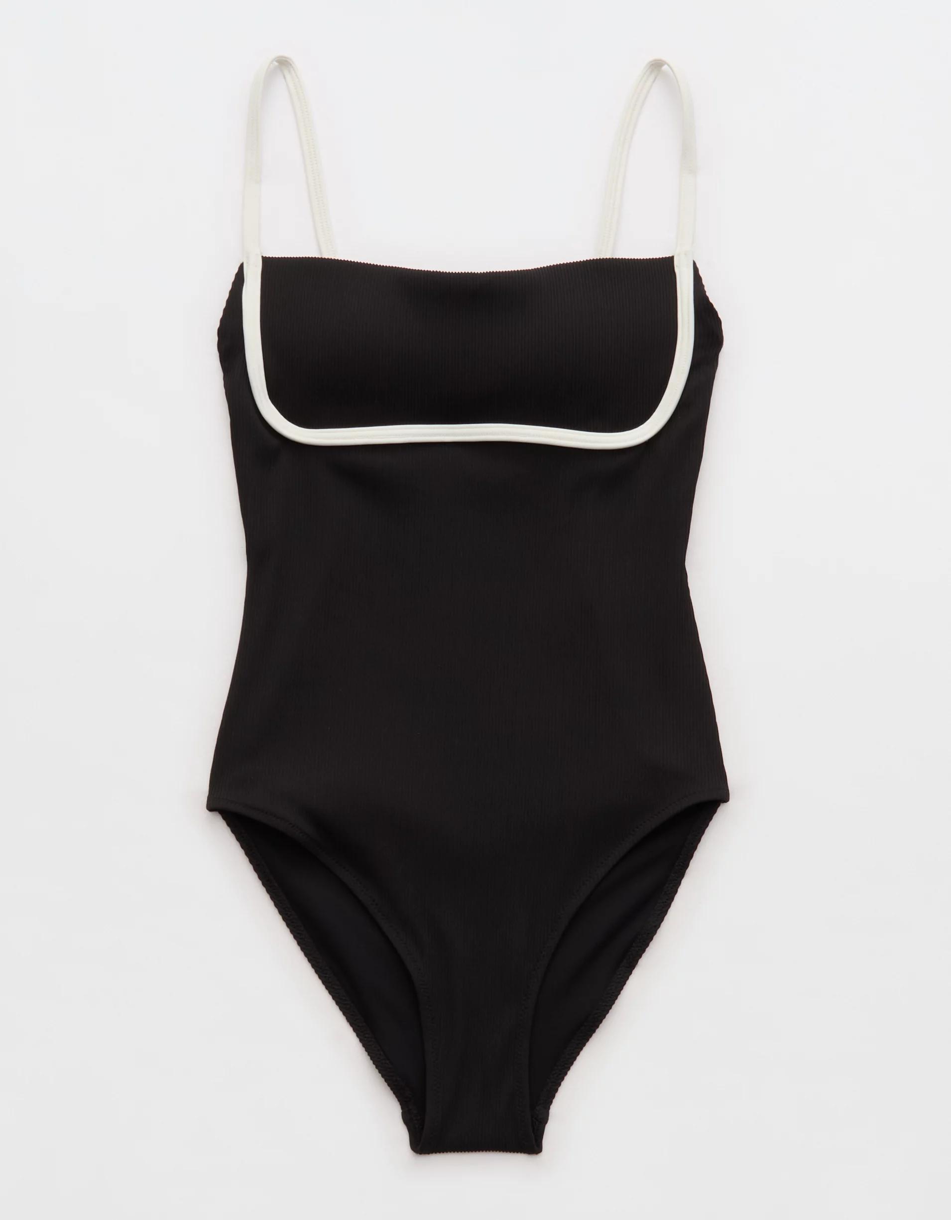 Aerie Binding Full Coverage Ribbed One Piece Swimsuit Women's Product Image