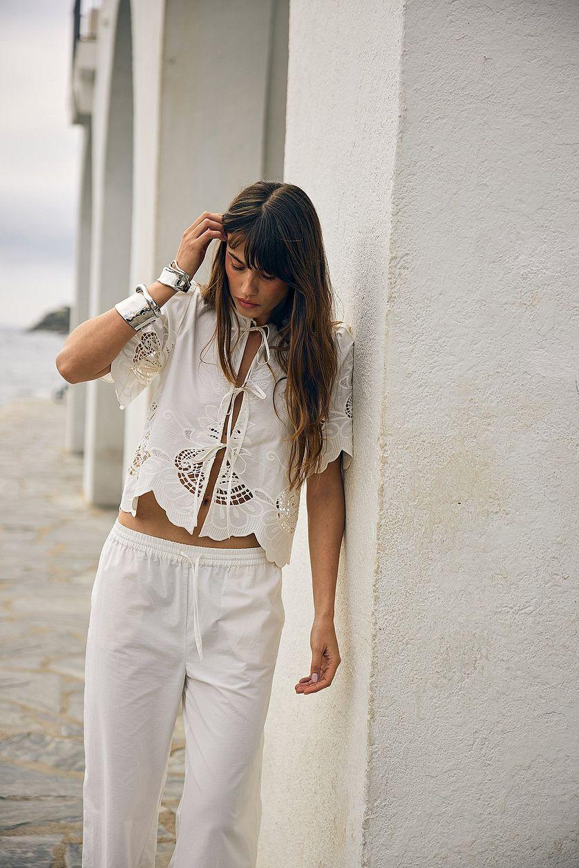 Anglais Tie Front Blouse Product Image