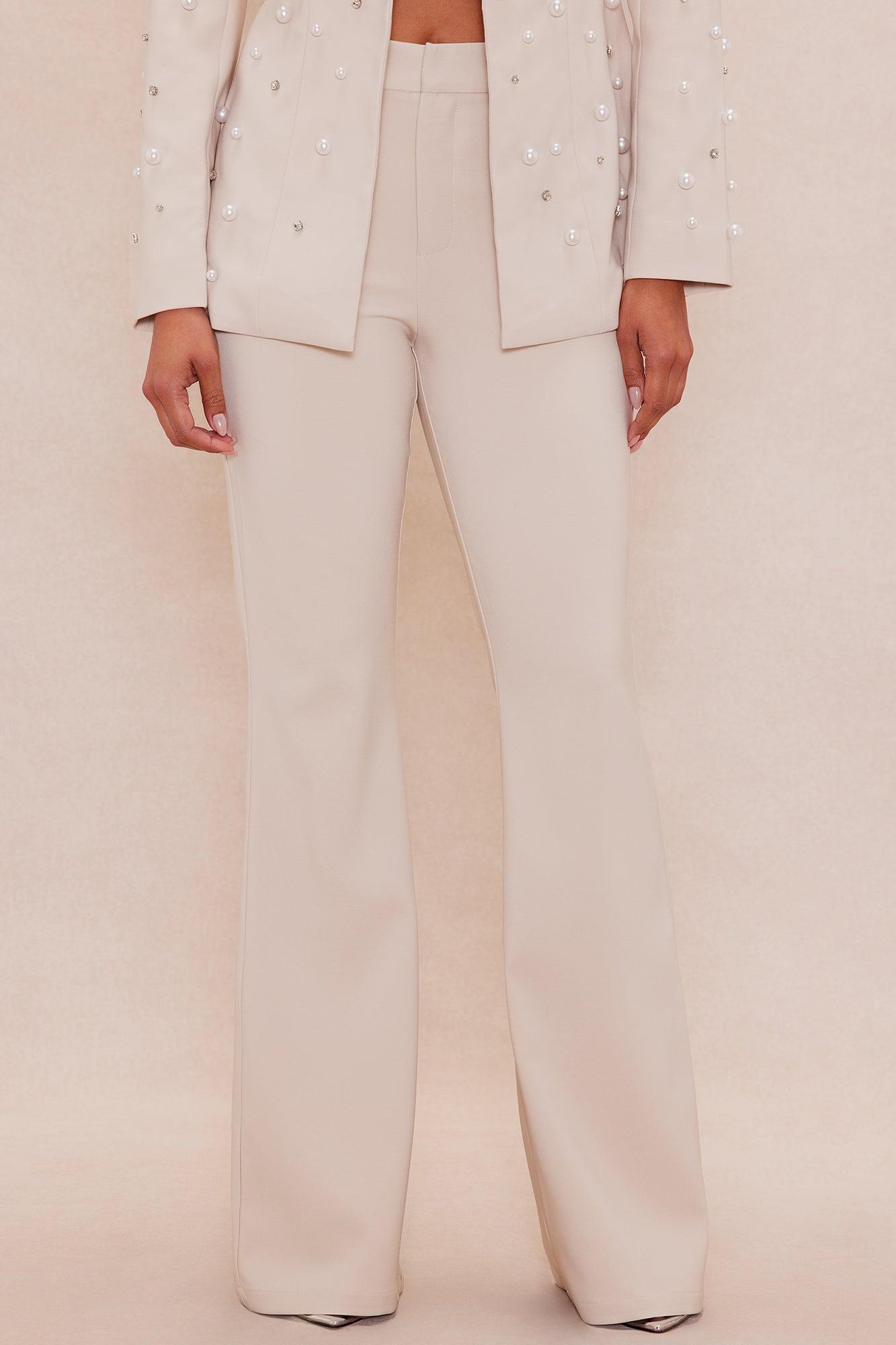 Anastasia Pearl Blazer Suit Set - Taupe Female Product Image