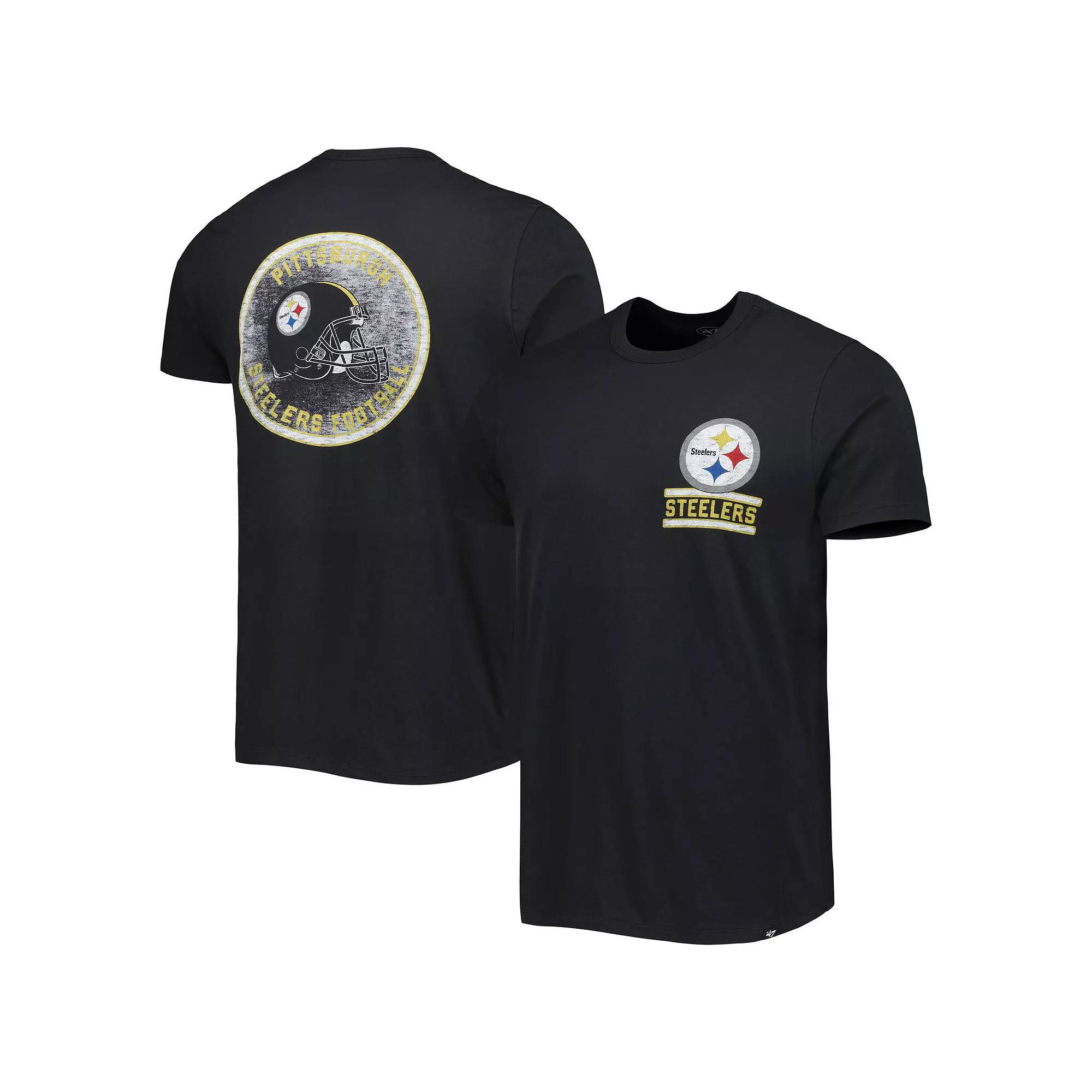 Men's '47 Black Pittsburgh Steelers Open Field Franklin T-Shirt,  Product Image