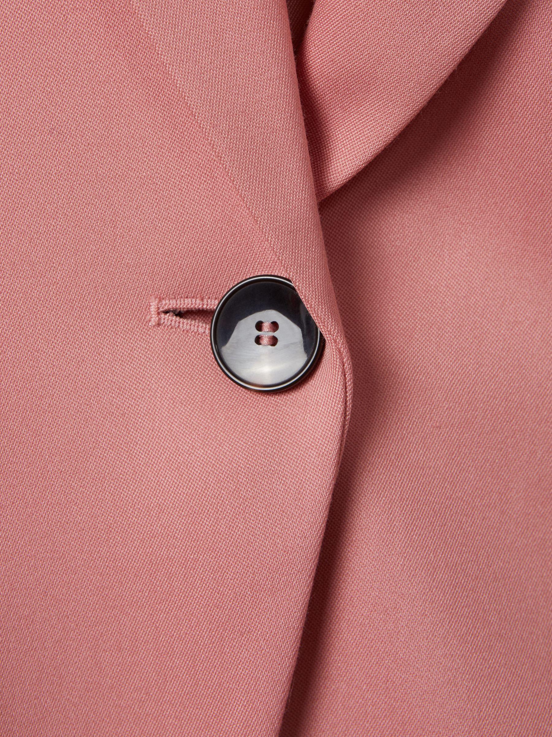 Tailored Single Breasted Suit Blazer in Pink Product Image