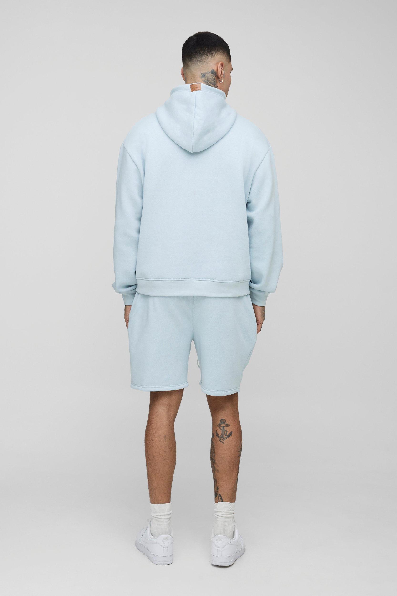 Tall Oversized Boxy OFCL Man Short Hooded Tracksuit | boohooMAN USA Product Image