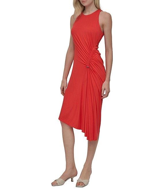 DKNY by Donna Karan Sleeveless Ruched Midi Dress Product Image