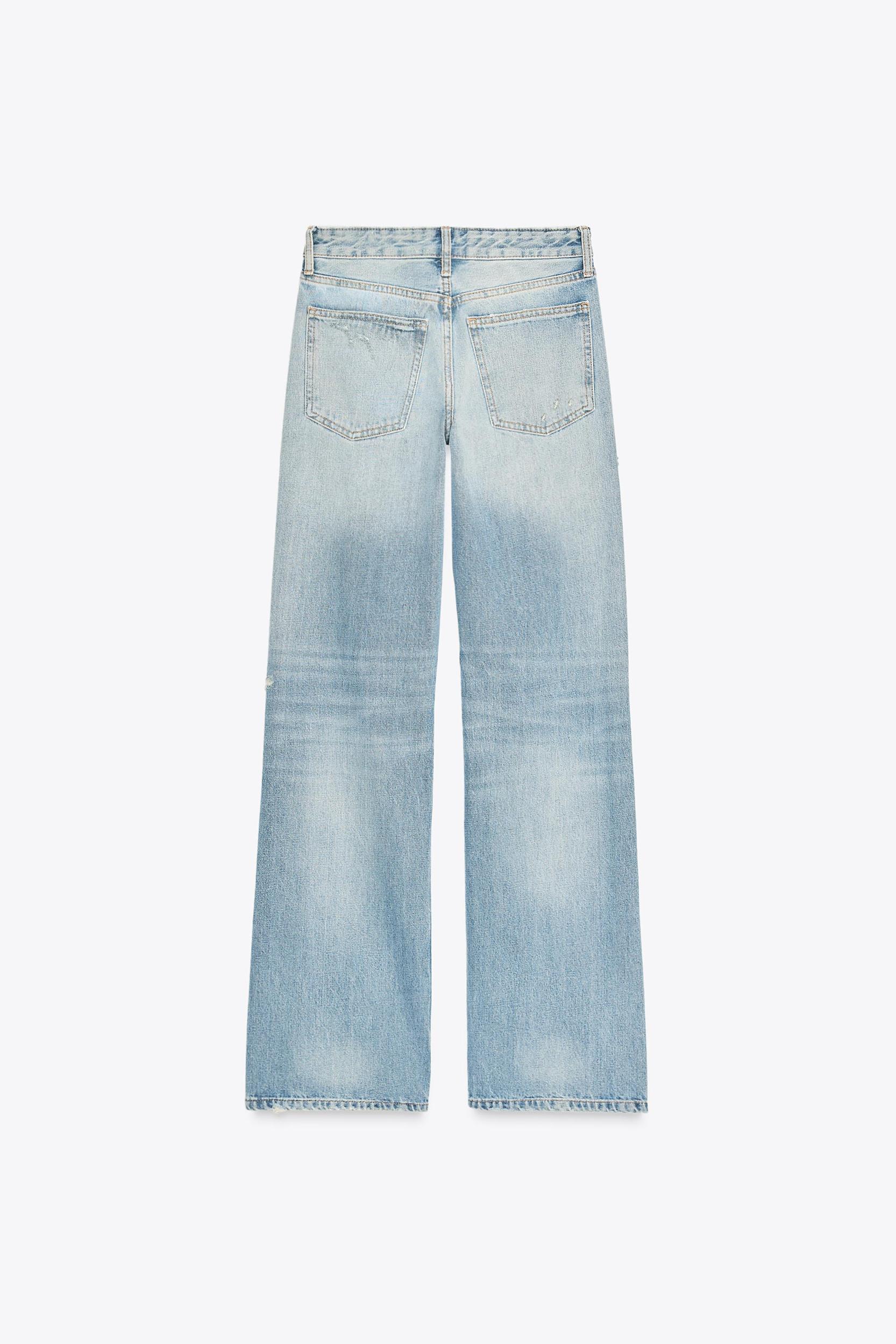 TRF MID-RISE RIPPED WIDE LEG JEANS Product Image