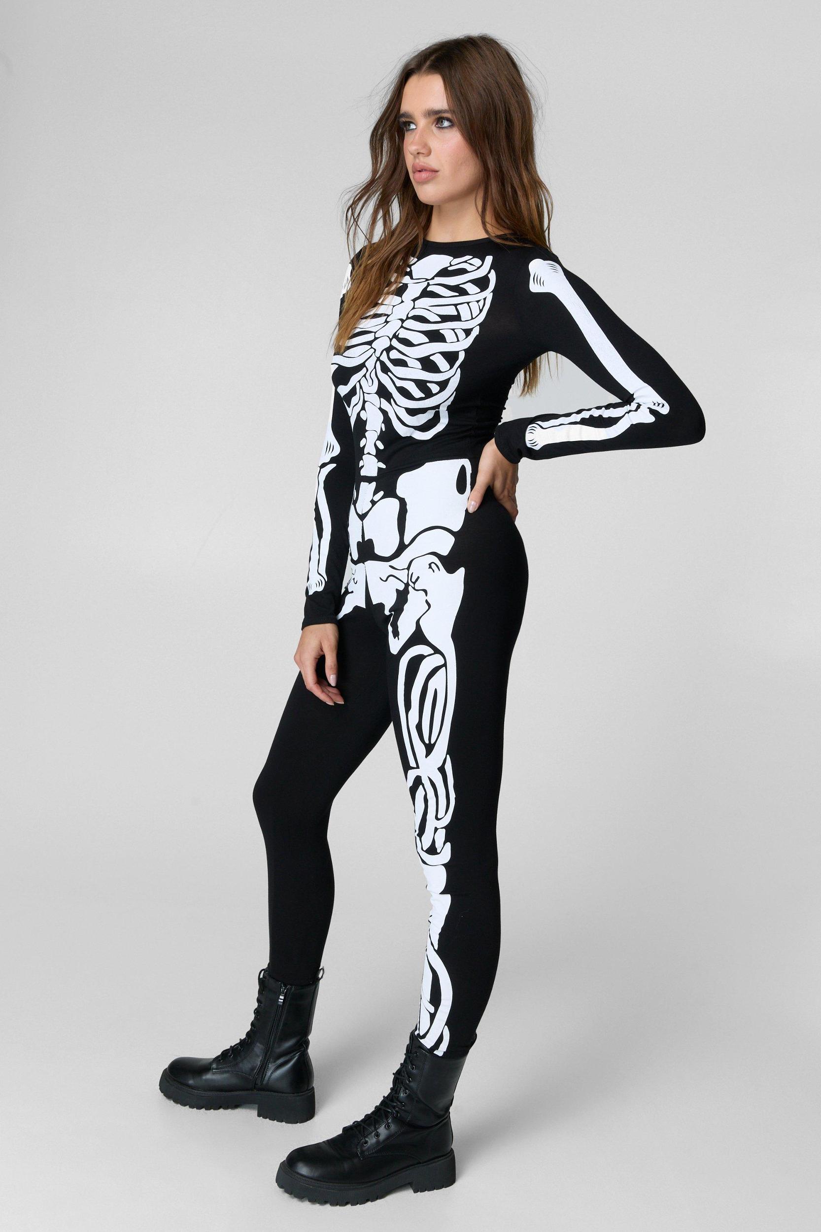 Printed Skeleton Unitard Product Image