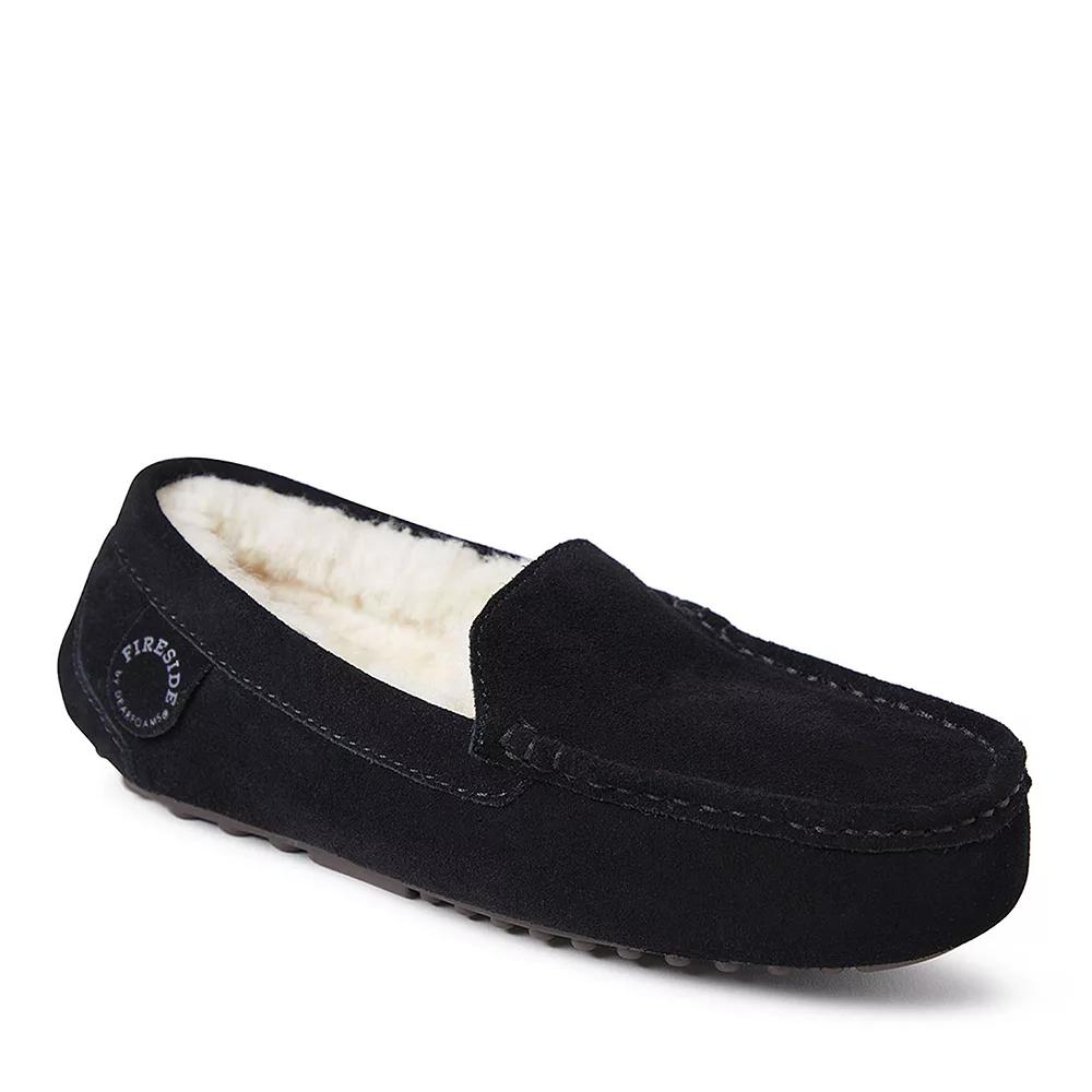 Fireside By Dearfoams Mel Wool-Lined Womens Moccasin Slippers Product Image