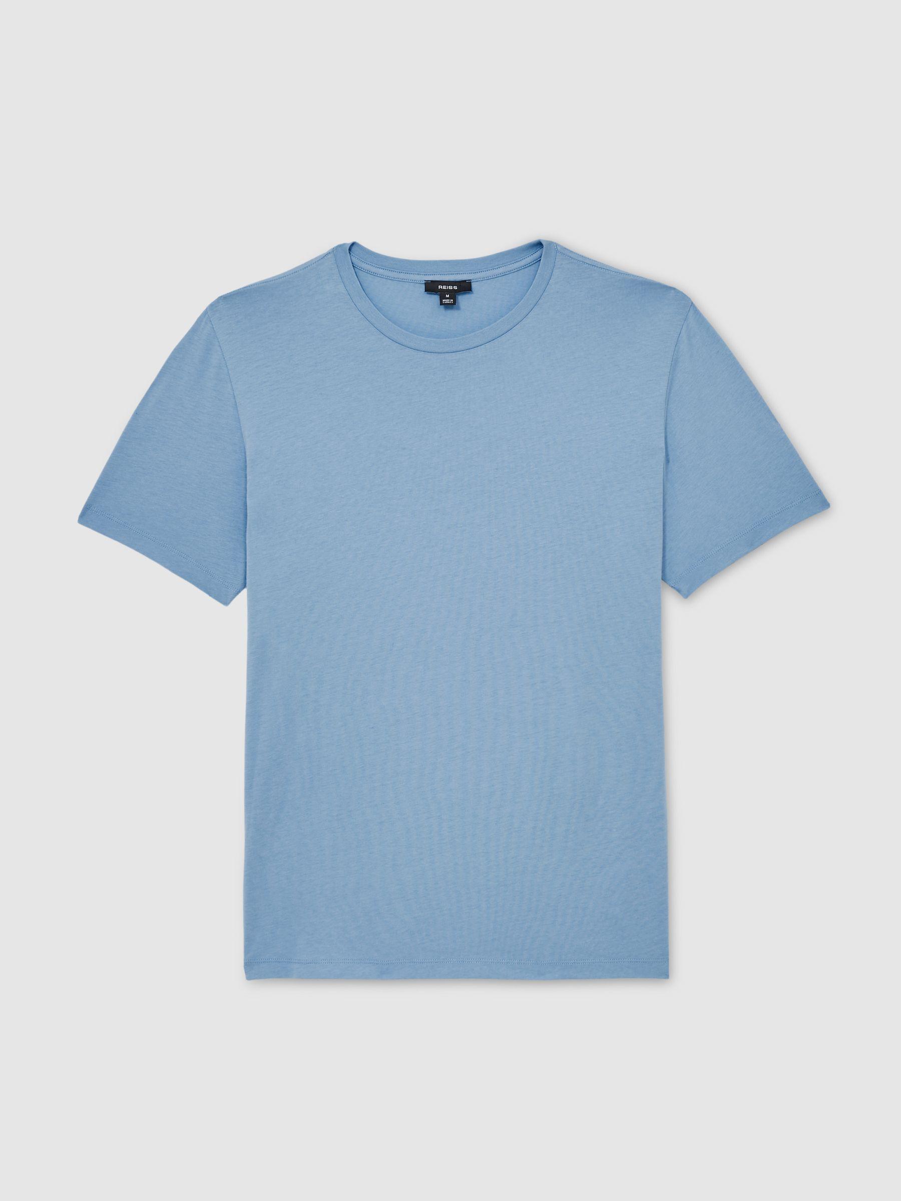 Crew Neck T-Shirt in Dusty Blue Product Image