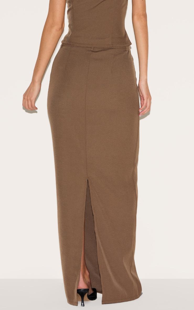 Chocolate Tailored Woven Maxi Skirt  Product Image