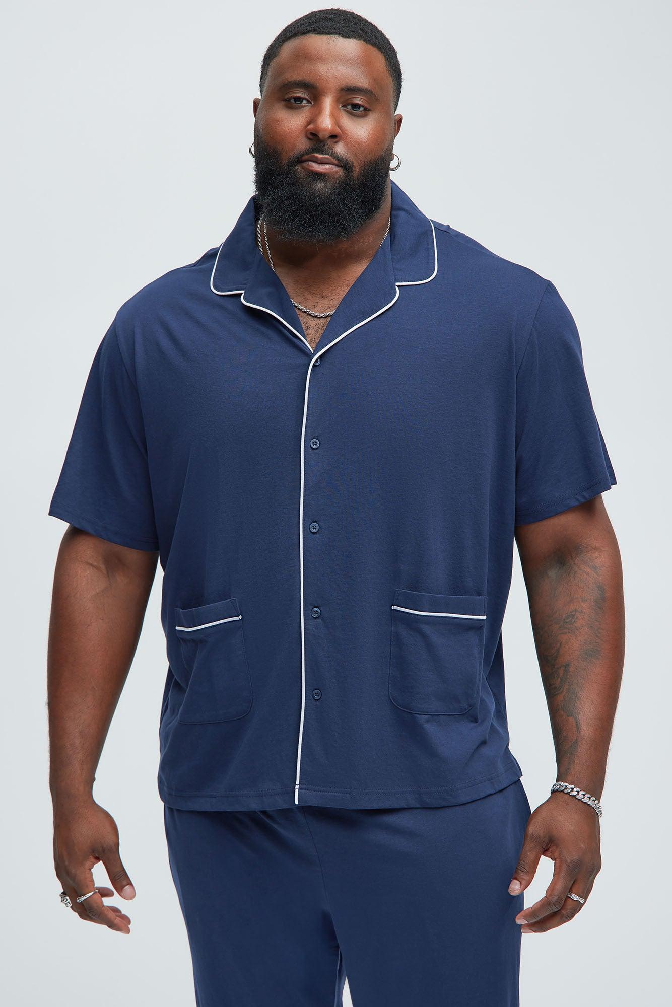Modern Relaxed Pajama Short Sleeve - Navy Product Image