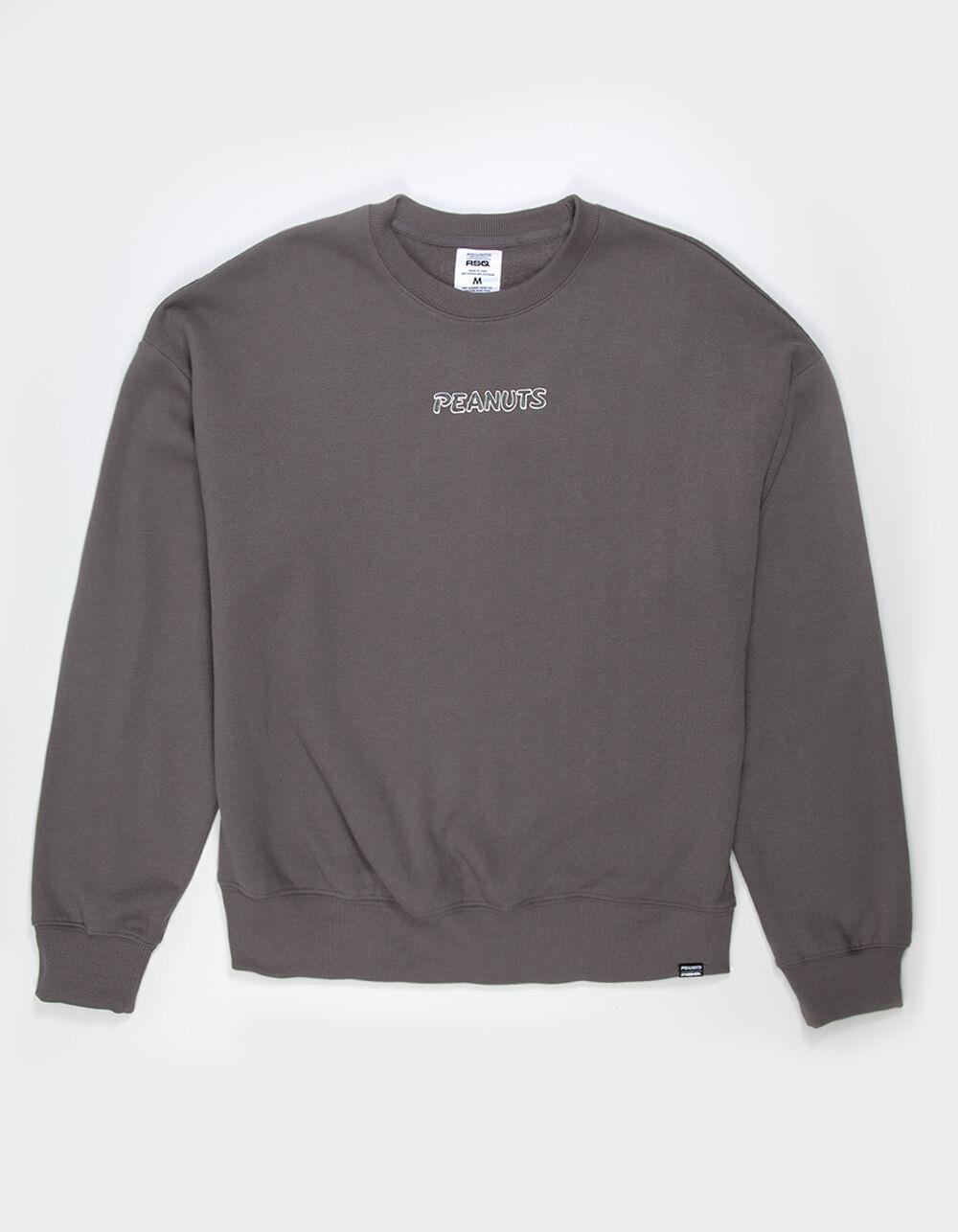 RSQ x Peanuts Together Mens Oversized Crewneck Sweatshirt - DARK GRAY Product Image