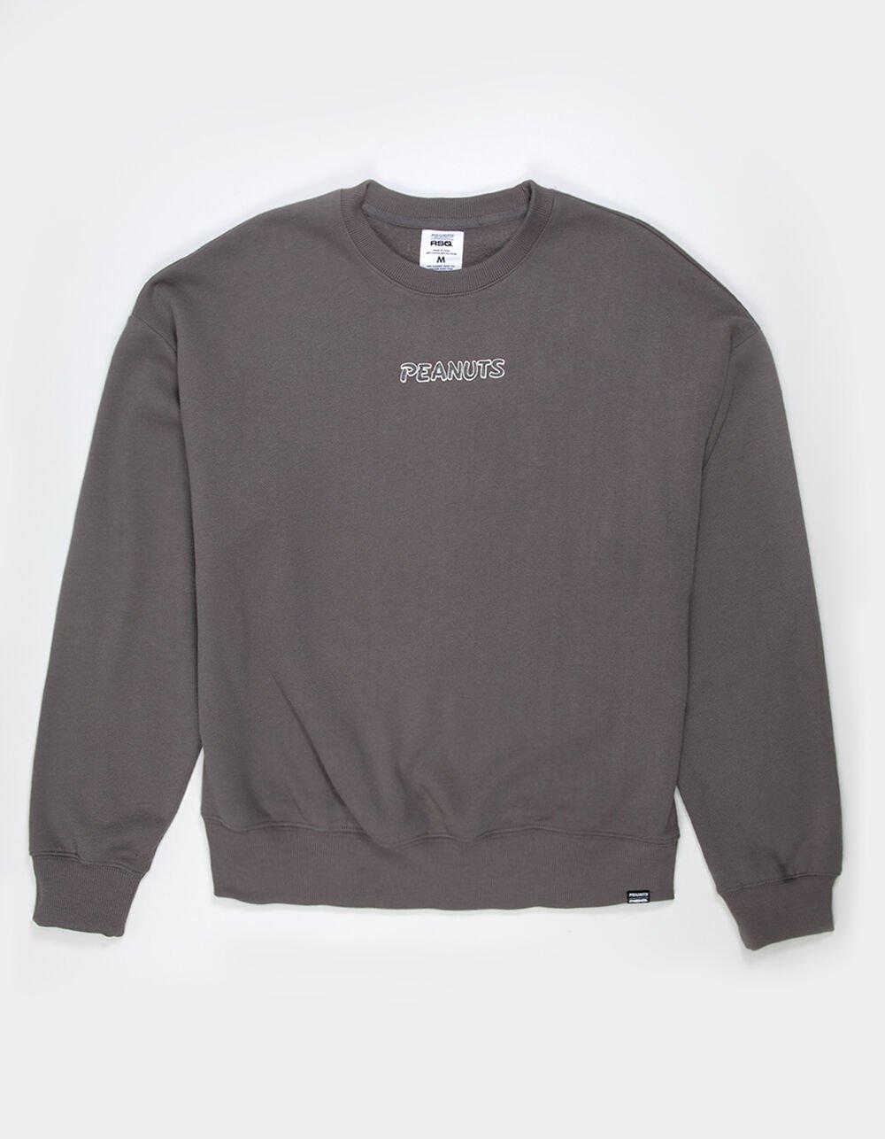 RSQ x Peanuts Together Mens Oversized Crewneck Sweatshirt - DARK GRAY Product Image