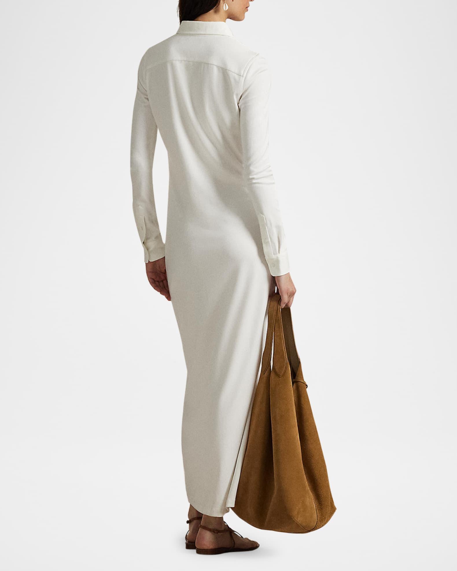 Buttoned Ponte Maxi Shirtdress Product Image