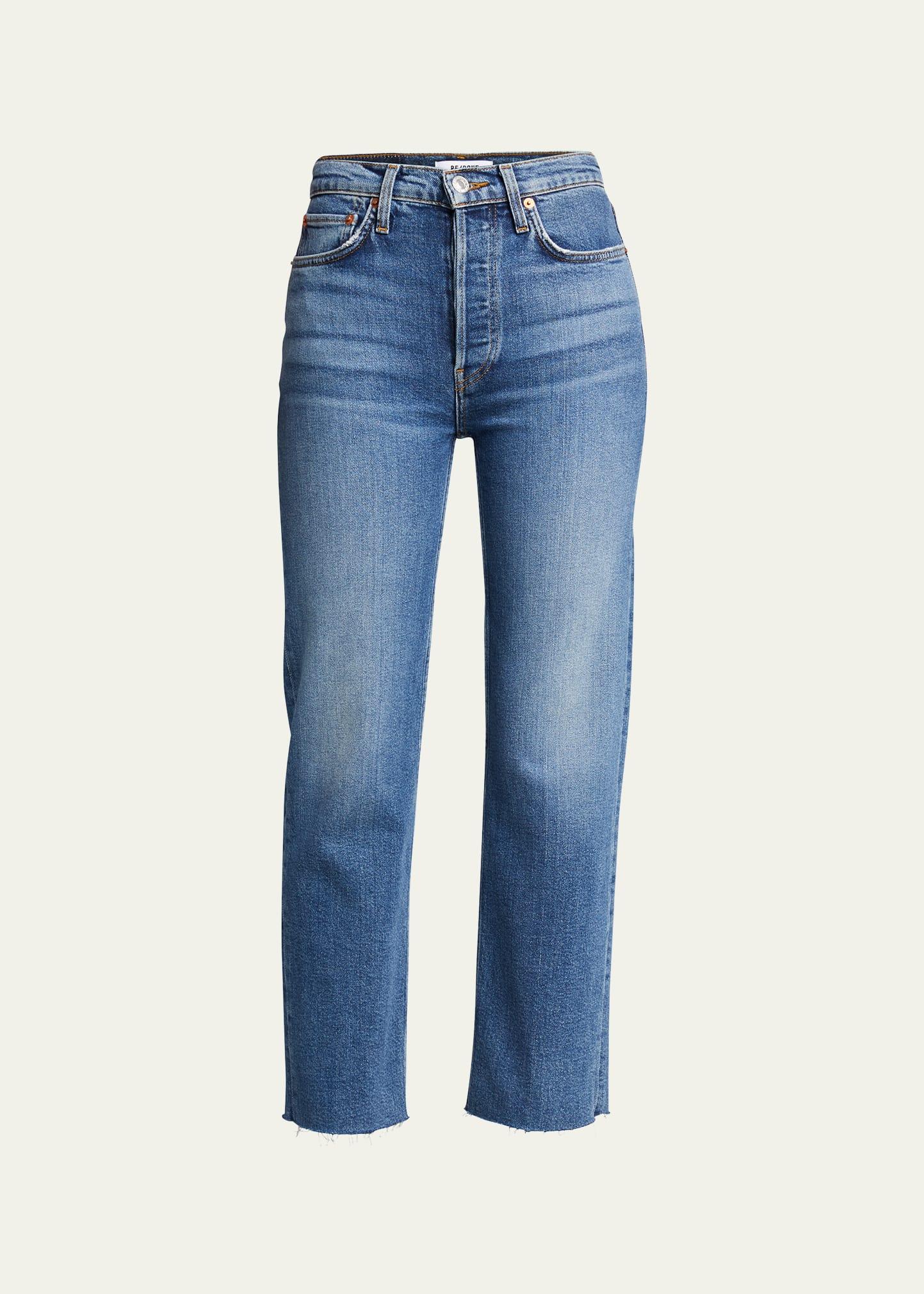 Womens High-Rise Straight-Fit Jeans Product Image