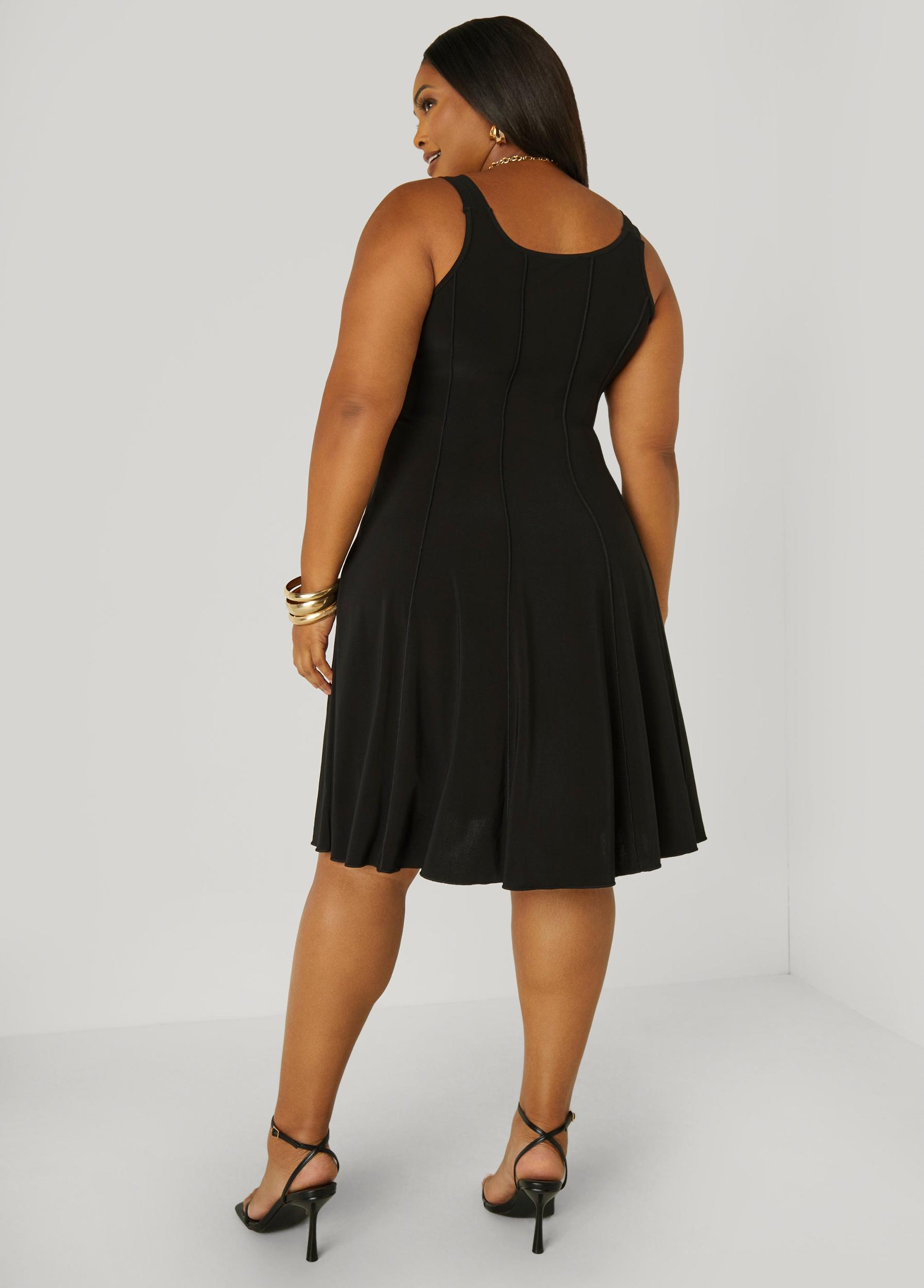 Ring Embellished Seamed Dress Product Image