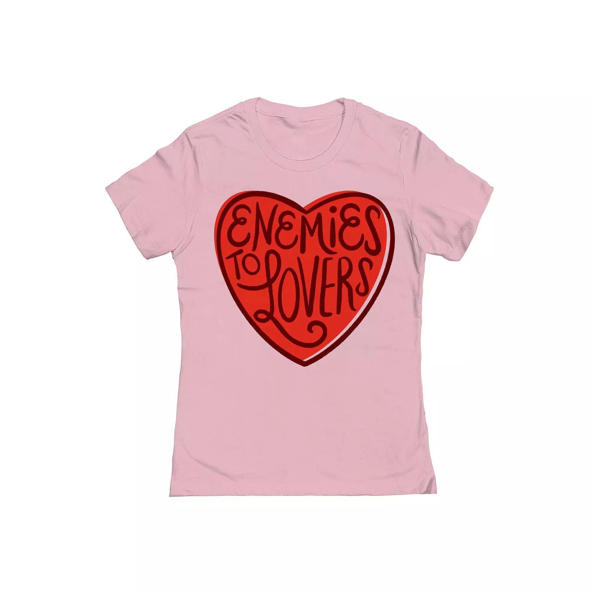 Junior's Threadless Enemies to Lovers Graphic Tee, Women's, Size: Medium, Light Pink Product Image