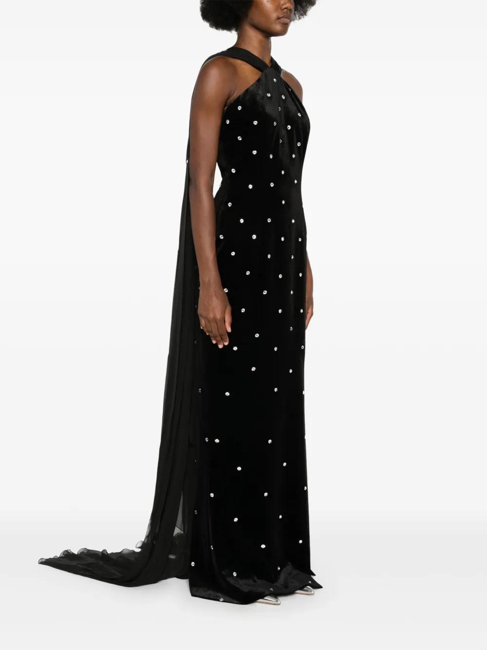 embroidered velvet dress Product Image