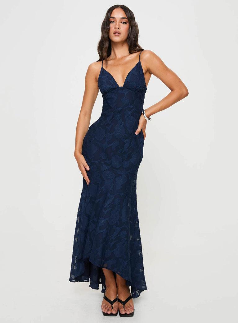 Cyrene Maxi Dress Navy Product Image