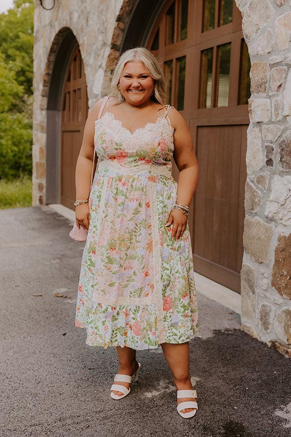 Whimsical Ways Floral Midi Dress Curves Product Image