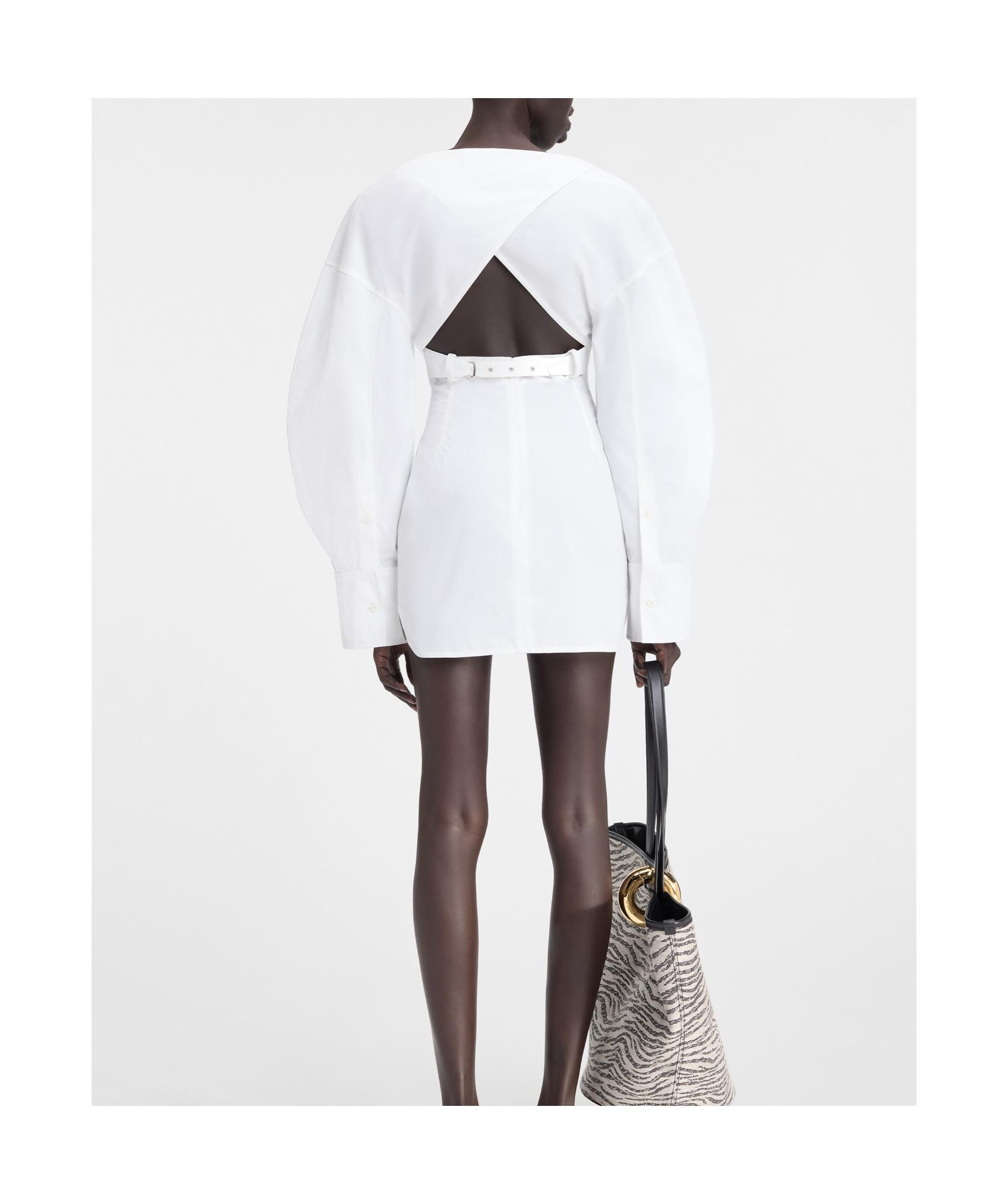 JACQUEMUS La Casaco Long Sleeve Cotton Shirtdress In White Product Image