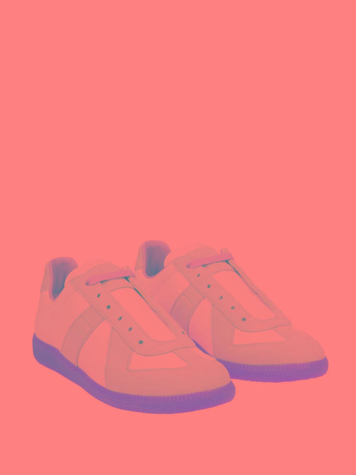 MAISON MARGIELA Replica Leather And Suede Sneakers In White Product Image