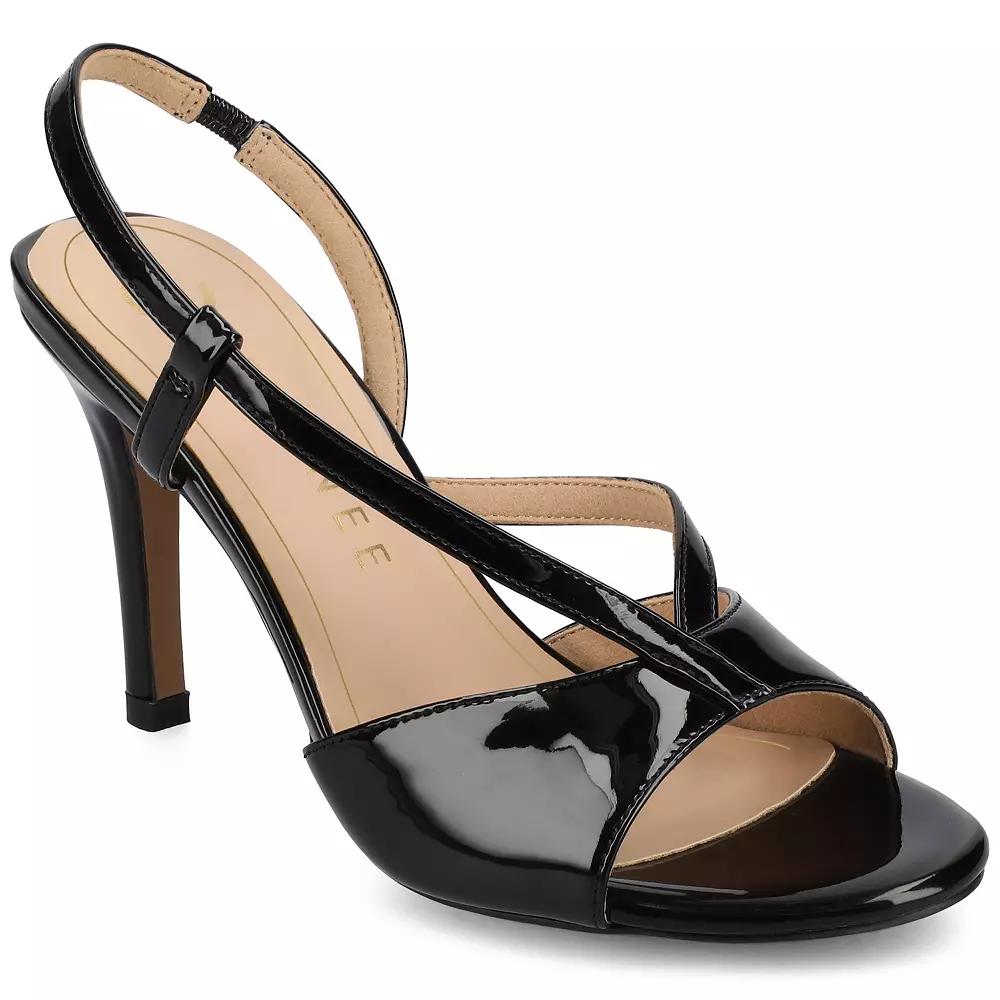 Journee Varra Women's Crossover Strap Stiletto Heeled Dress Sandals,  Product Image