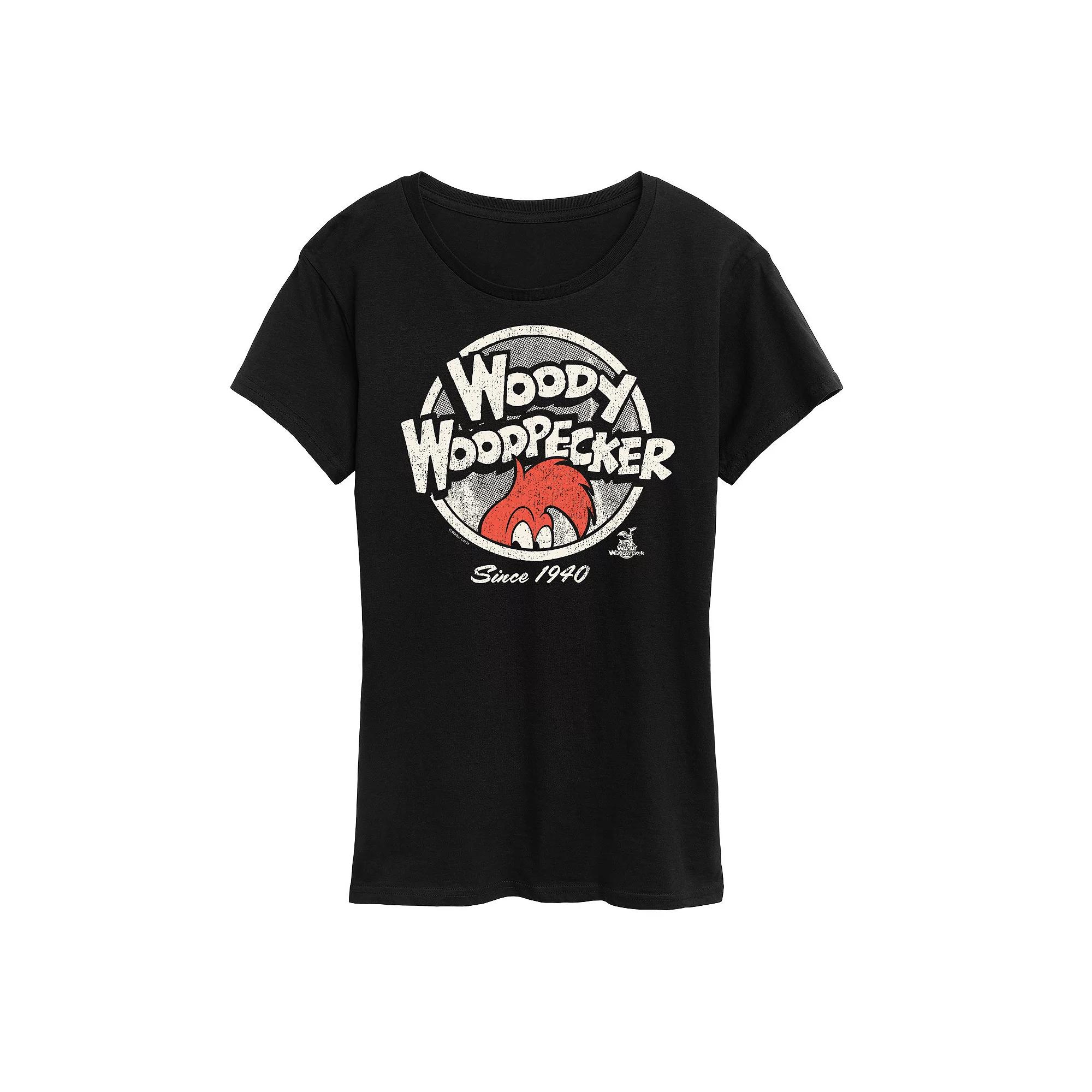 Women's Woody Woodpecker Logo Circle Graphic Tee, Girl's,  Product Image