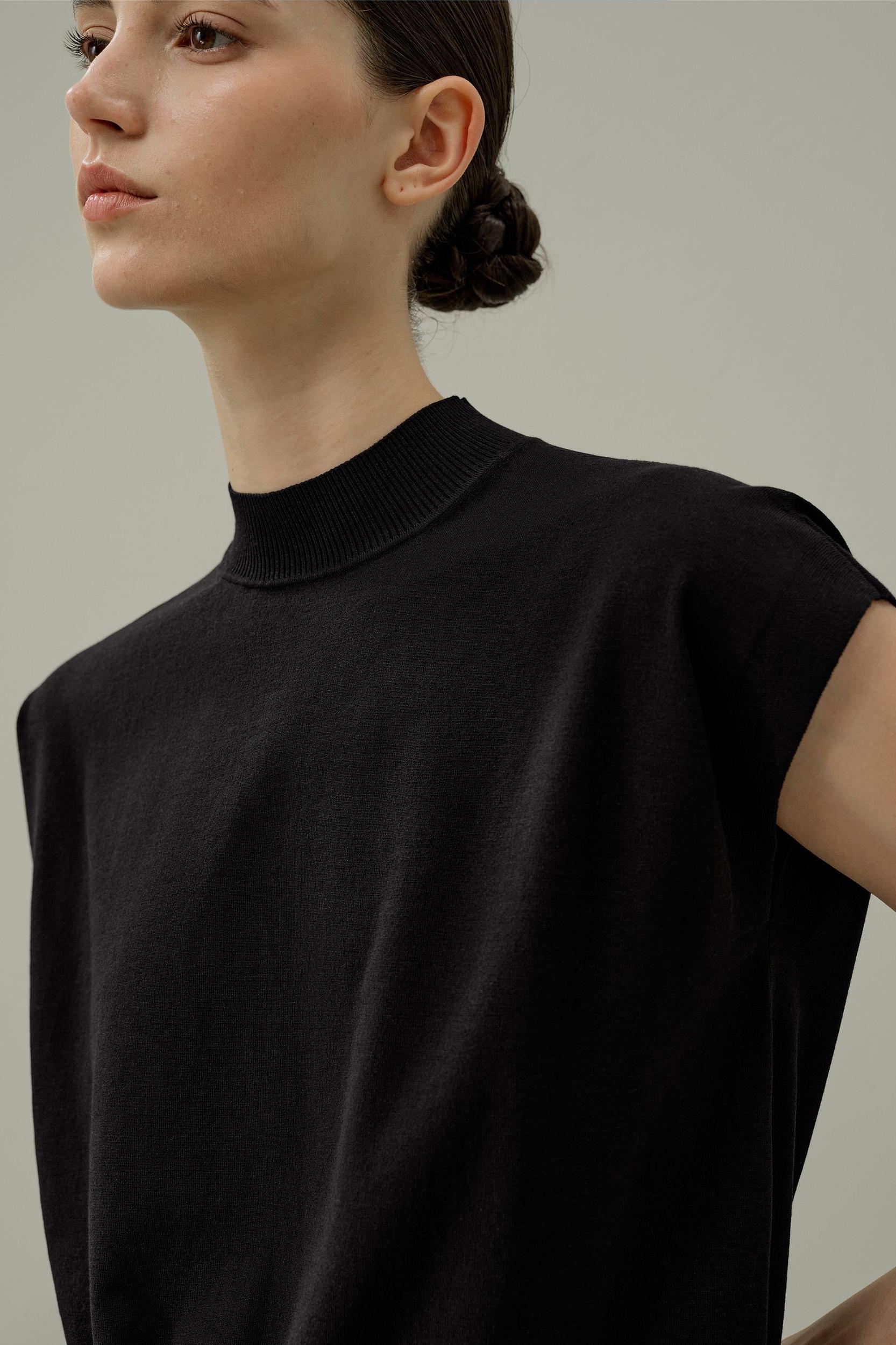 Mockneck Silk Cotton Blend Top Product Image
