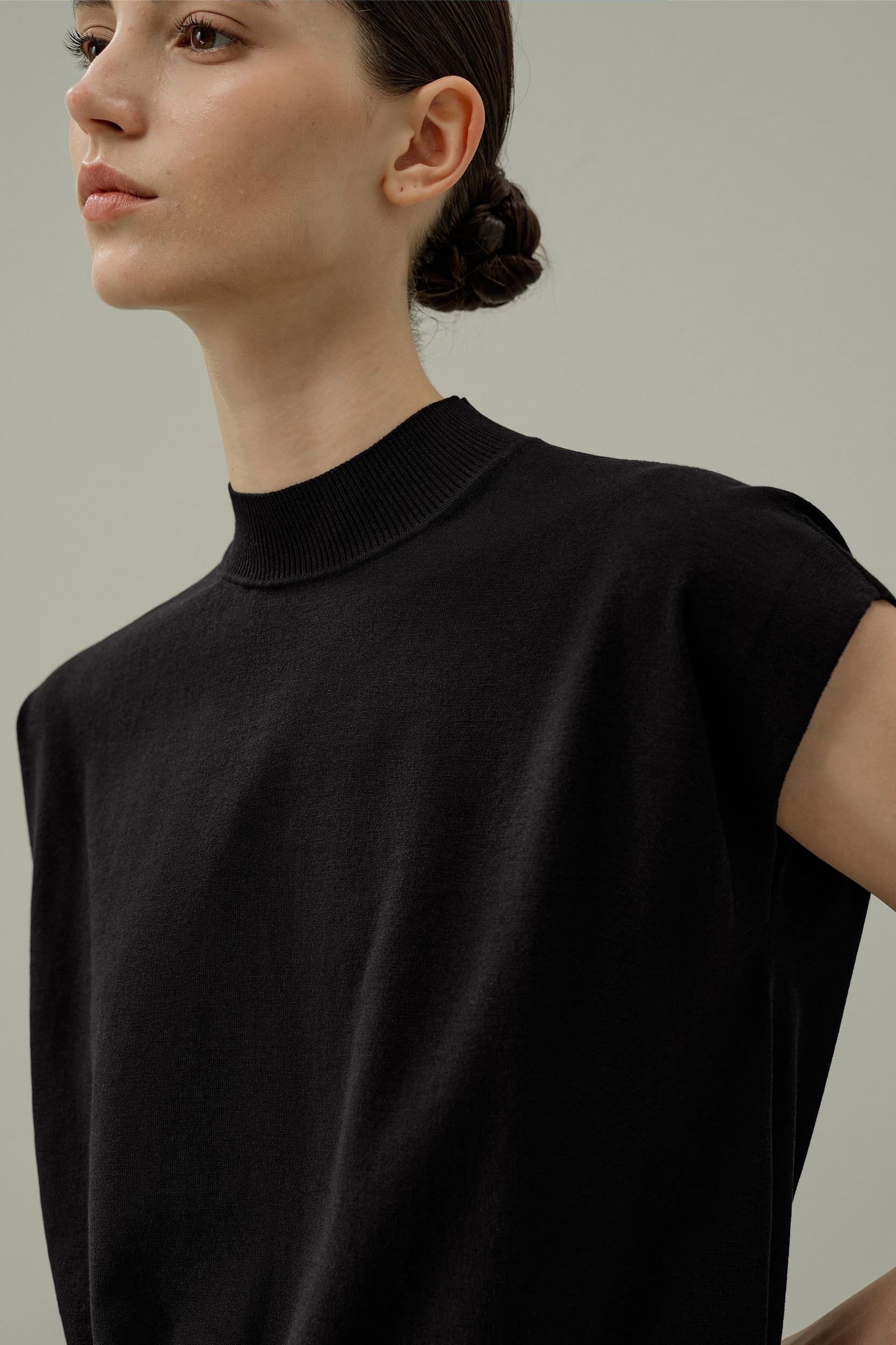 Mockneck Silk Cotton Blend Top Product Image