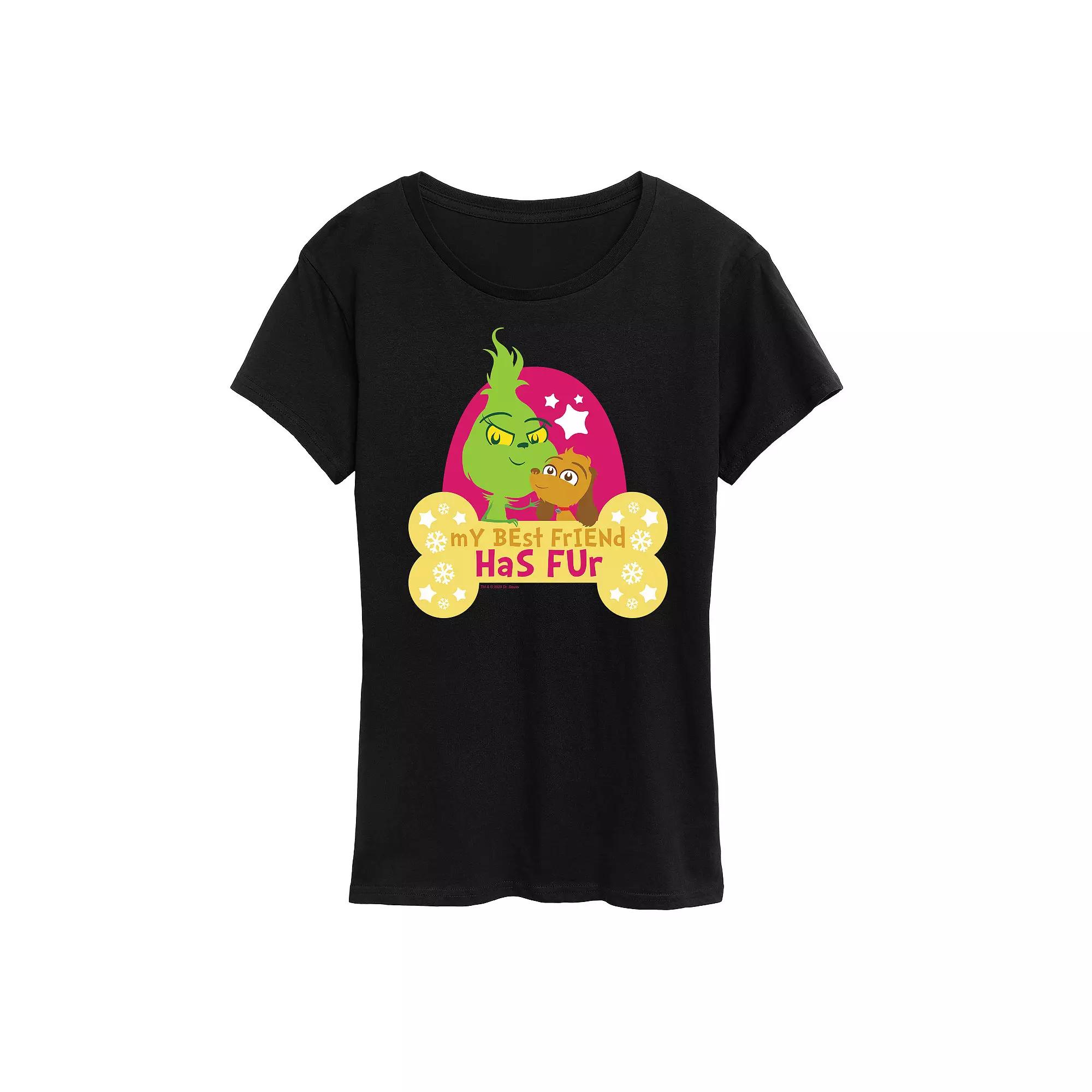 Women's Dr. Seuss Little Grinch Best Friend Has Fur Graphic Tee, Girl's,  Product Image