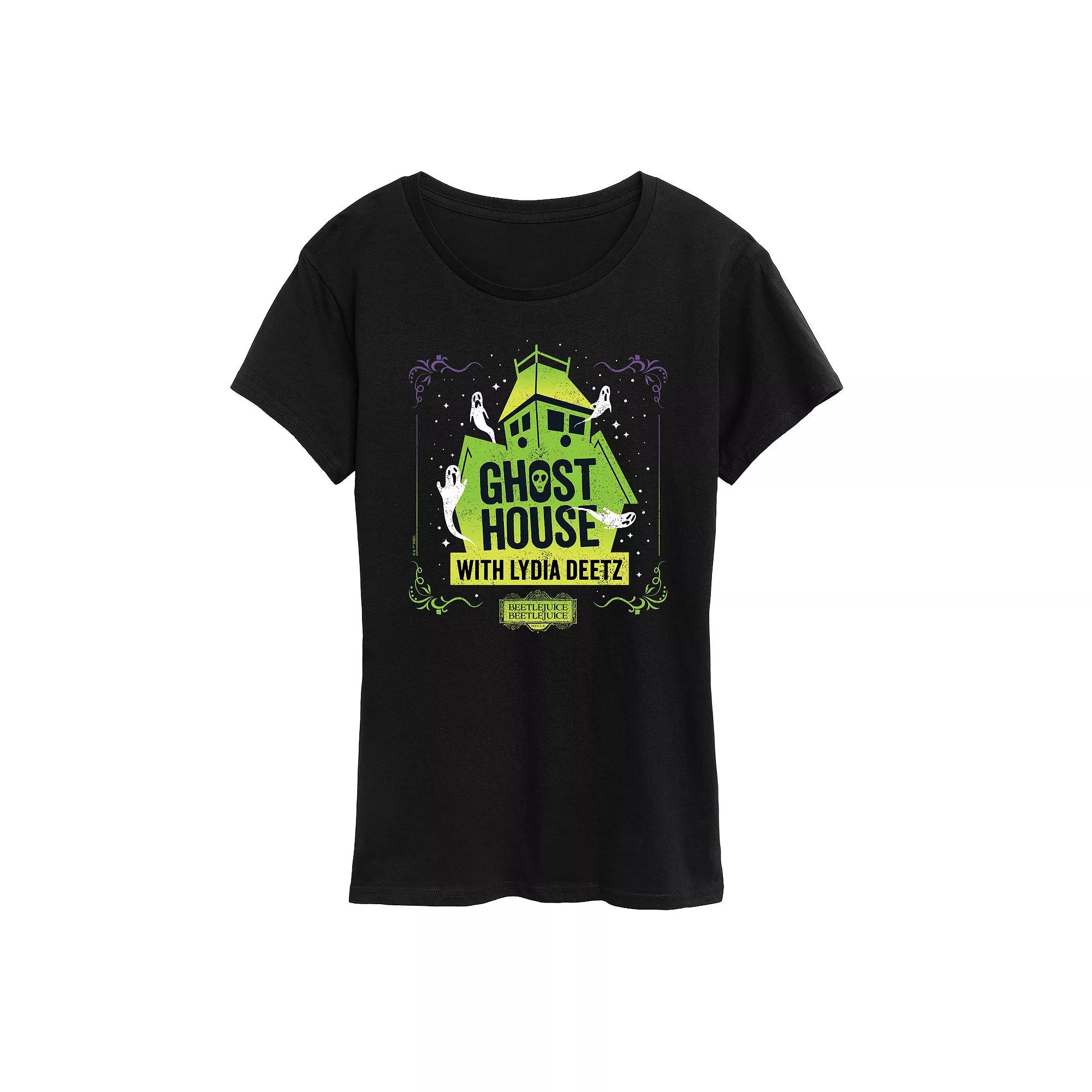 Women's Beetlejuice 2 Ghost House With Lydia Graphic Tee,  Product Image
