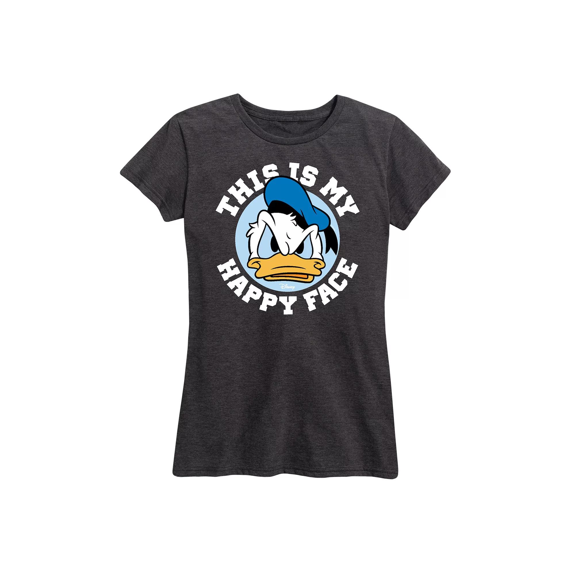 Disney's Donald Duck Women's This Is My Happy Face Graphic Tee,  Product Image