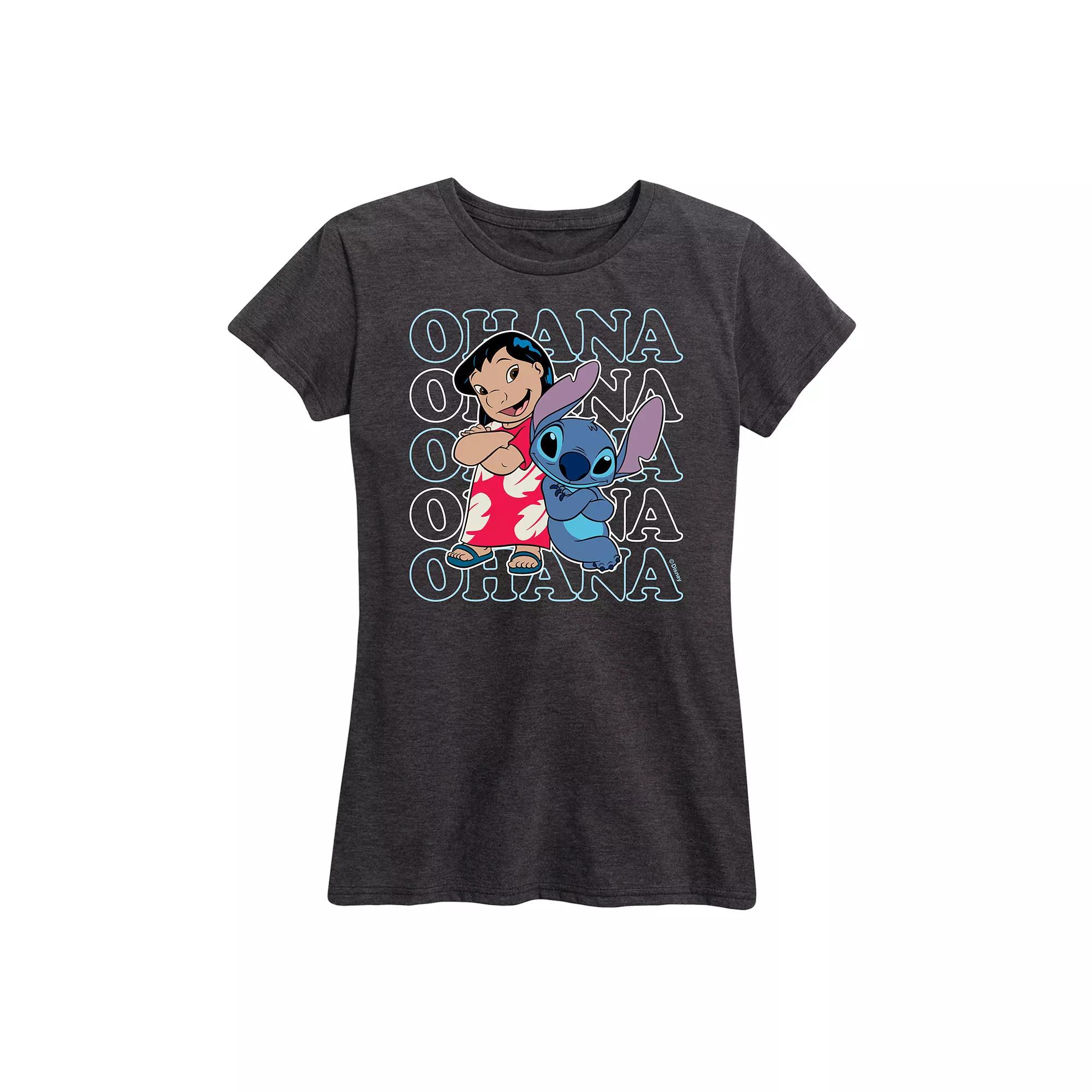 Disney's Lilo & Stitch Women's Ohana Repeated Graphic Tee,  Product Image