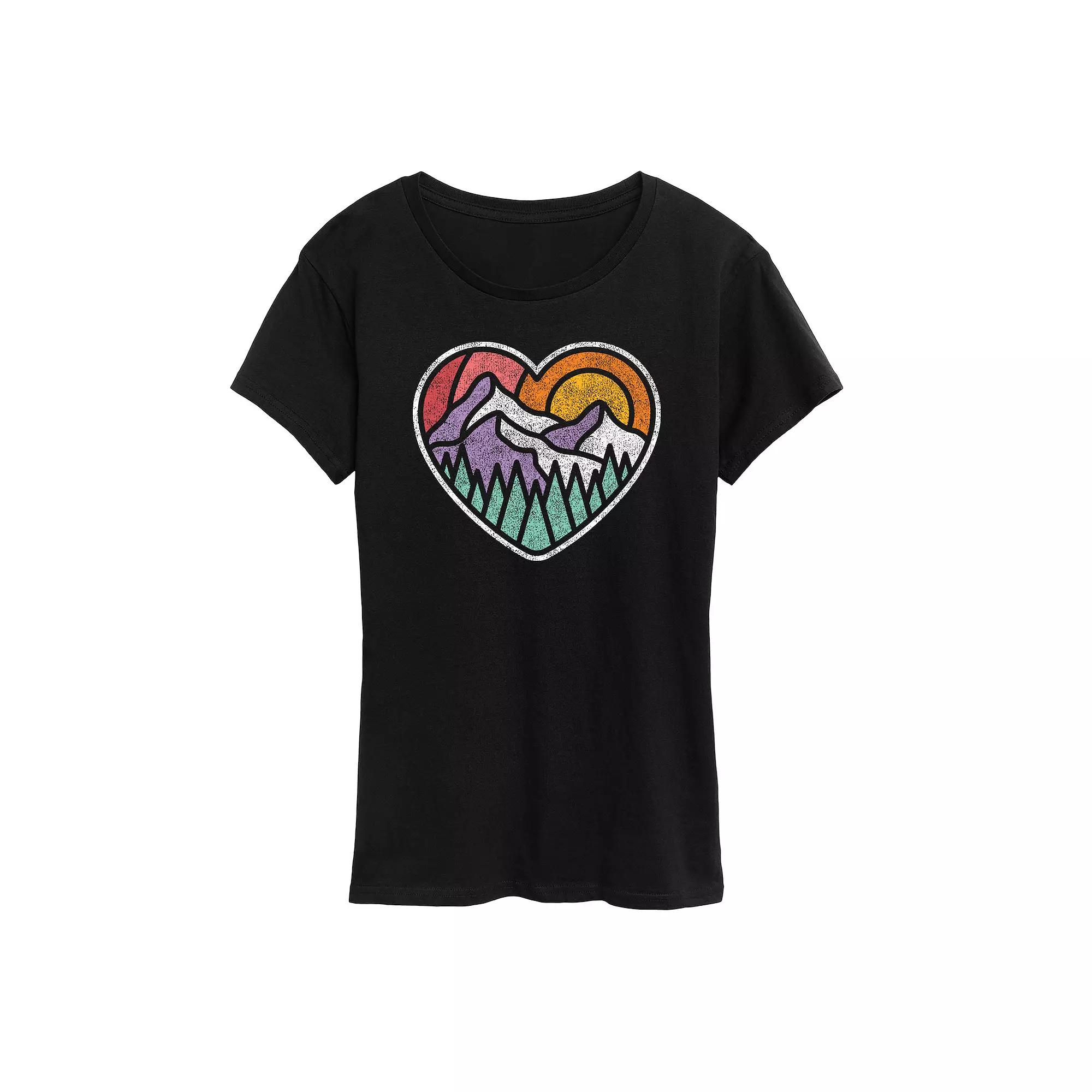 Women's Mountain Forest Heart Graphic Tee,  Product Image