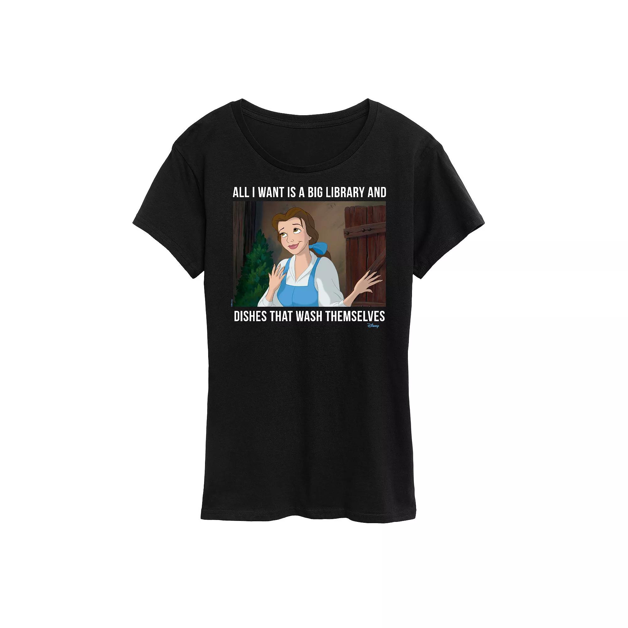 Disney Princess Belle Women's Library Graphic Tee, Girl's,  Product Image