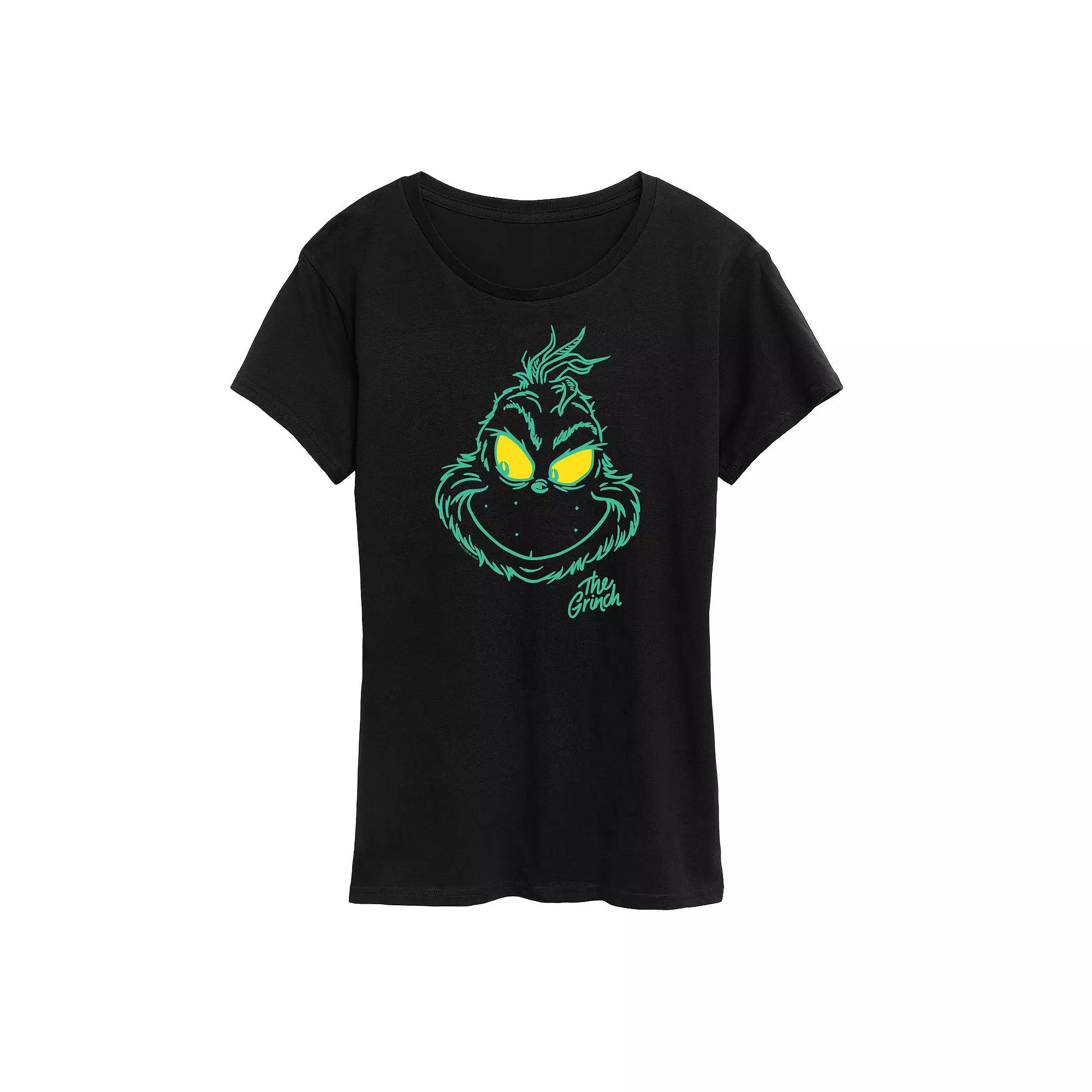 Women's Dr. Seuss The Grinch Face Graphic Tee, Girl's,  Product Image
