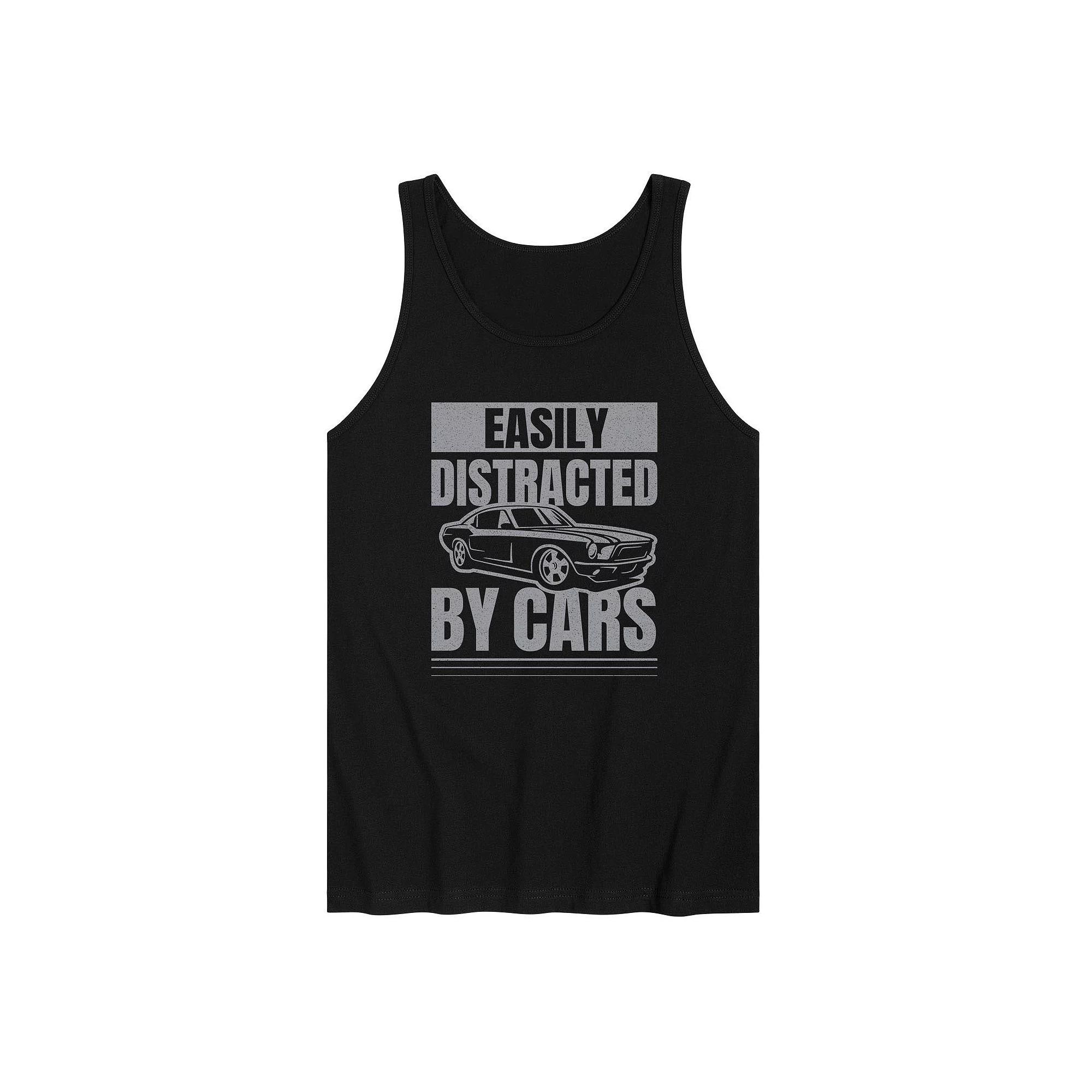 Men's Easily Distracted by Cars Tank Top,  Product Image