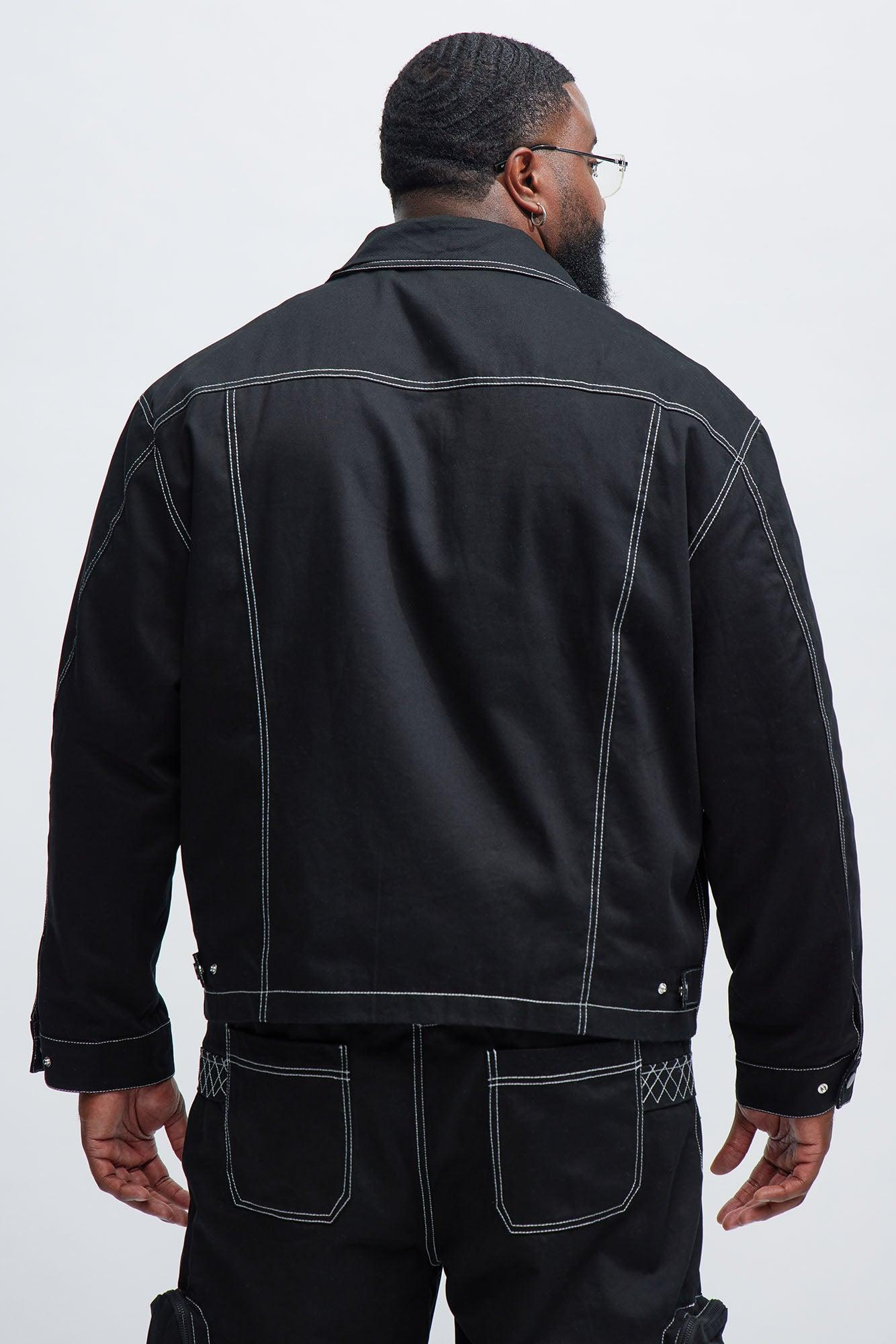 Galactic Zip Up Work Jacket - Black Product Image