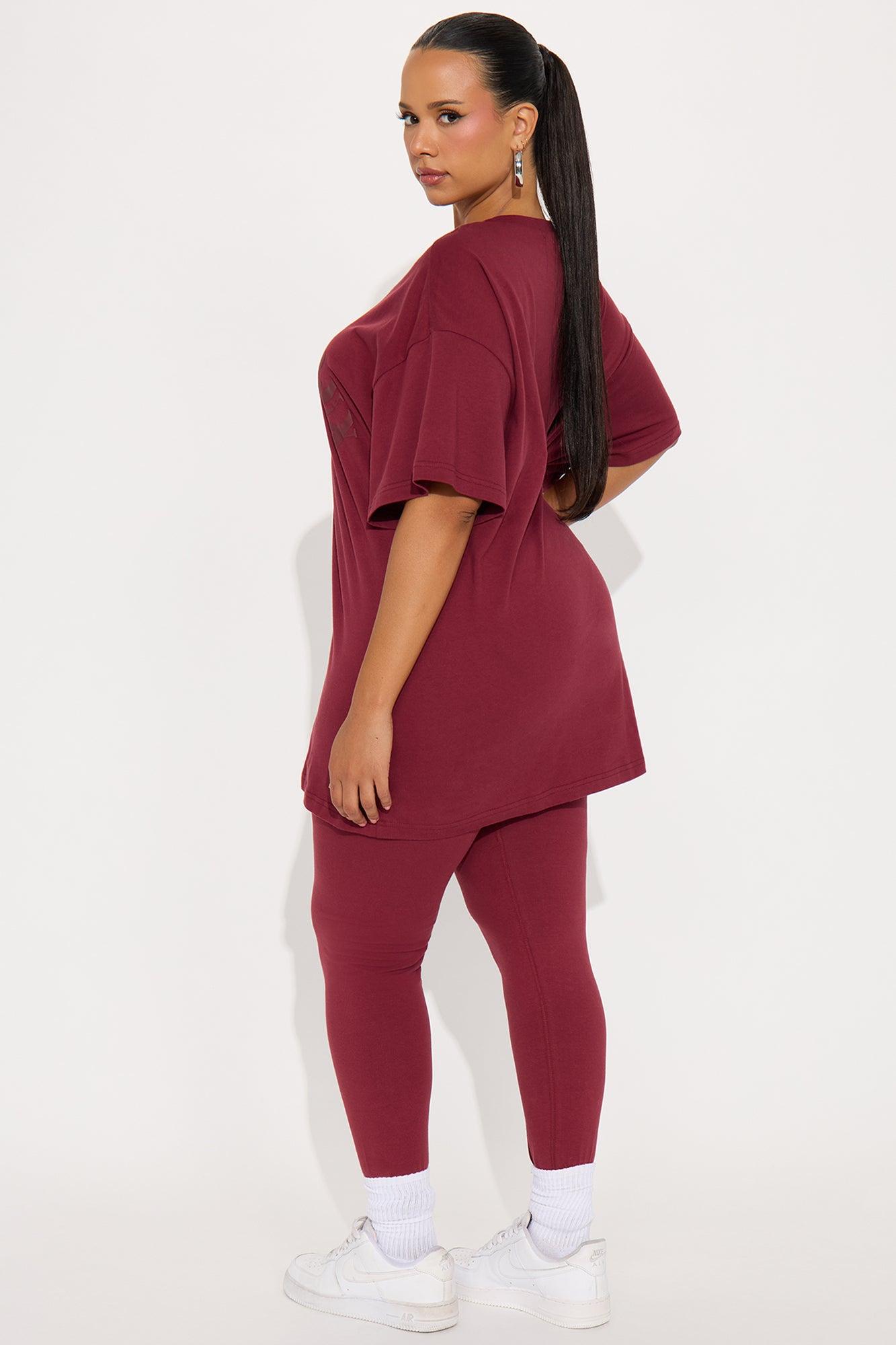 Sporty & Lux Legging Set - Burgundy Female Product Image