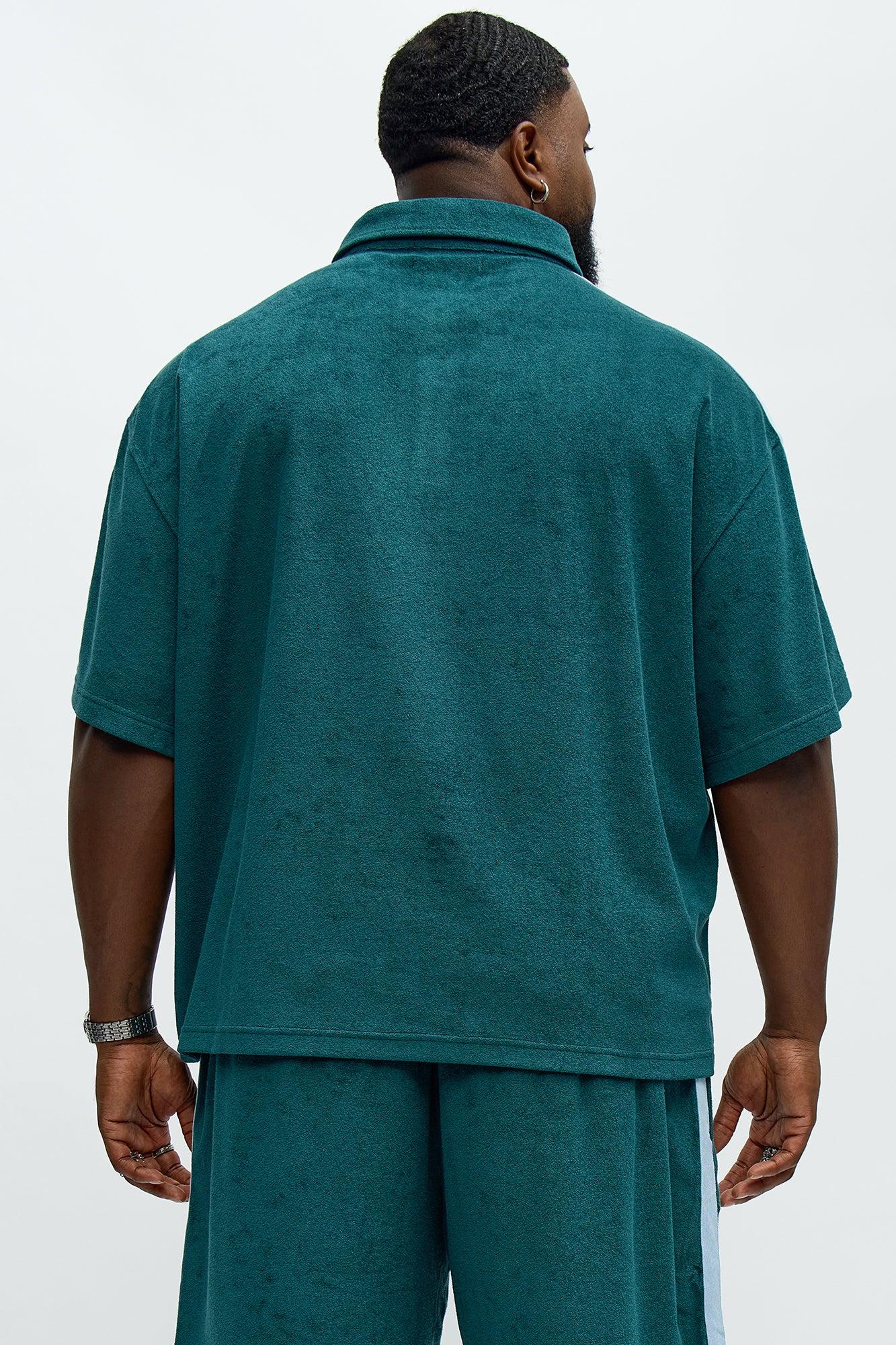 Relaxed Chateau Terry Embroidered Polo - Teal/combo Male Product Image