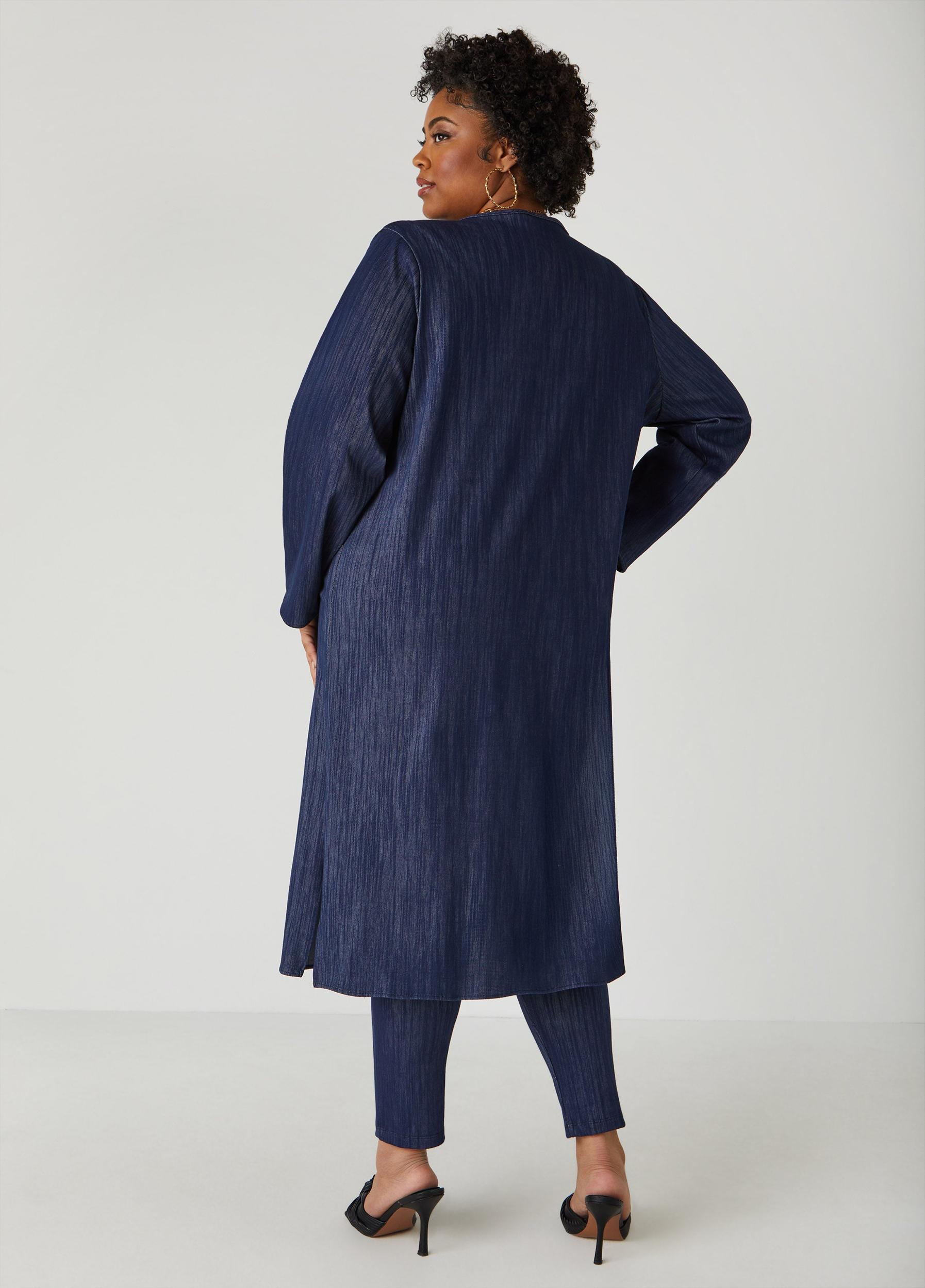 Textured Denim Duster Product Image