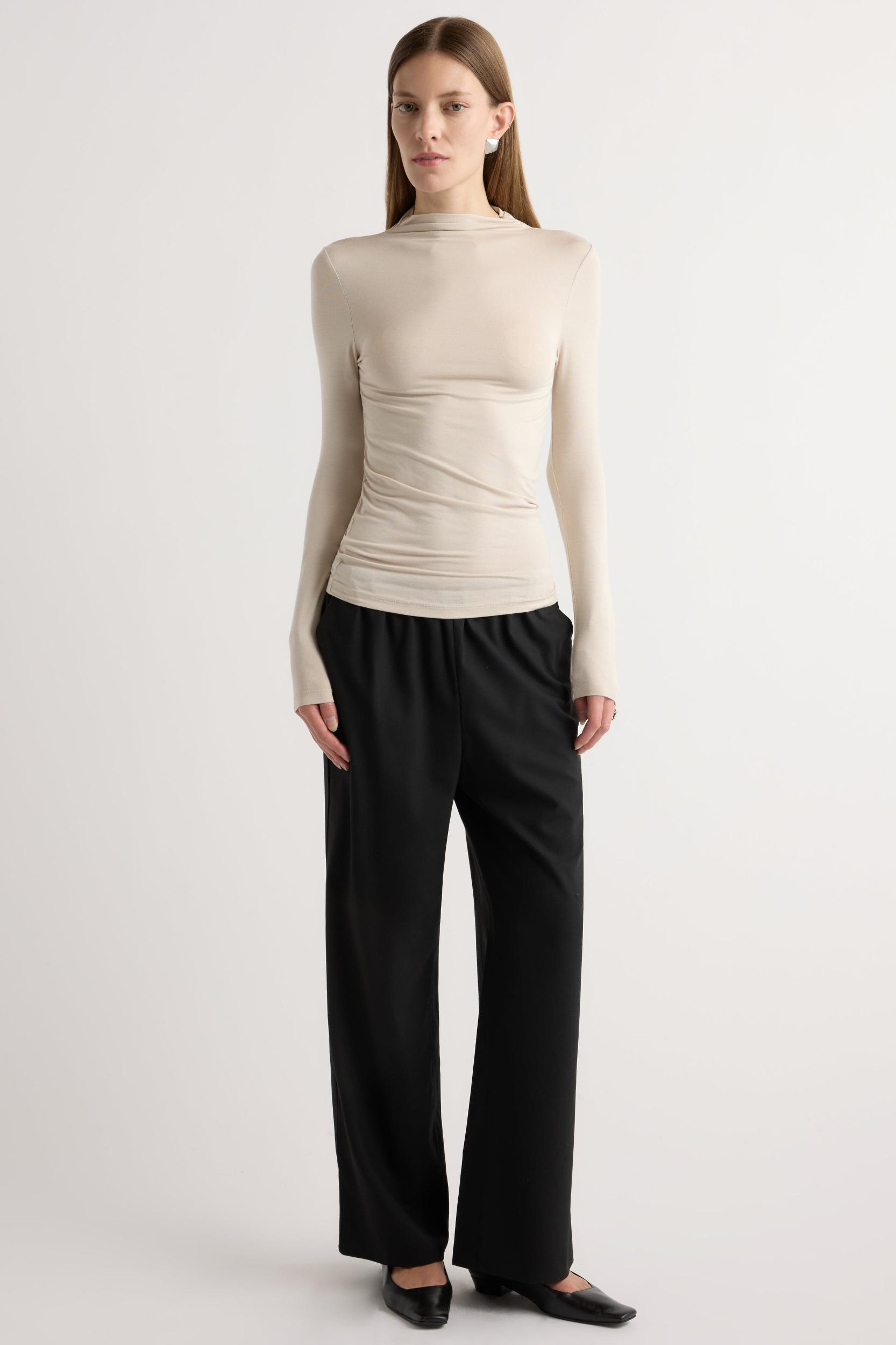 Ava Mock-Neck Long-Sleeve Tee Product Image