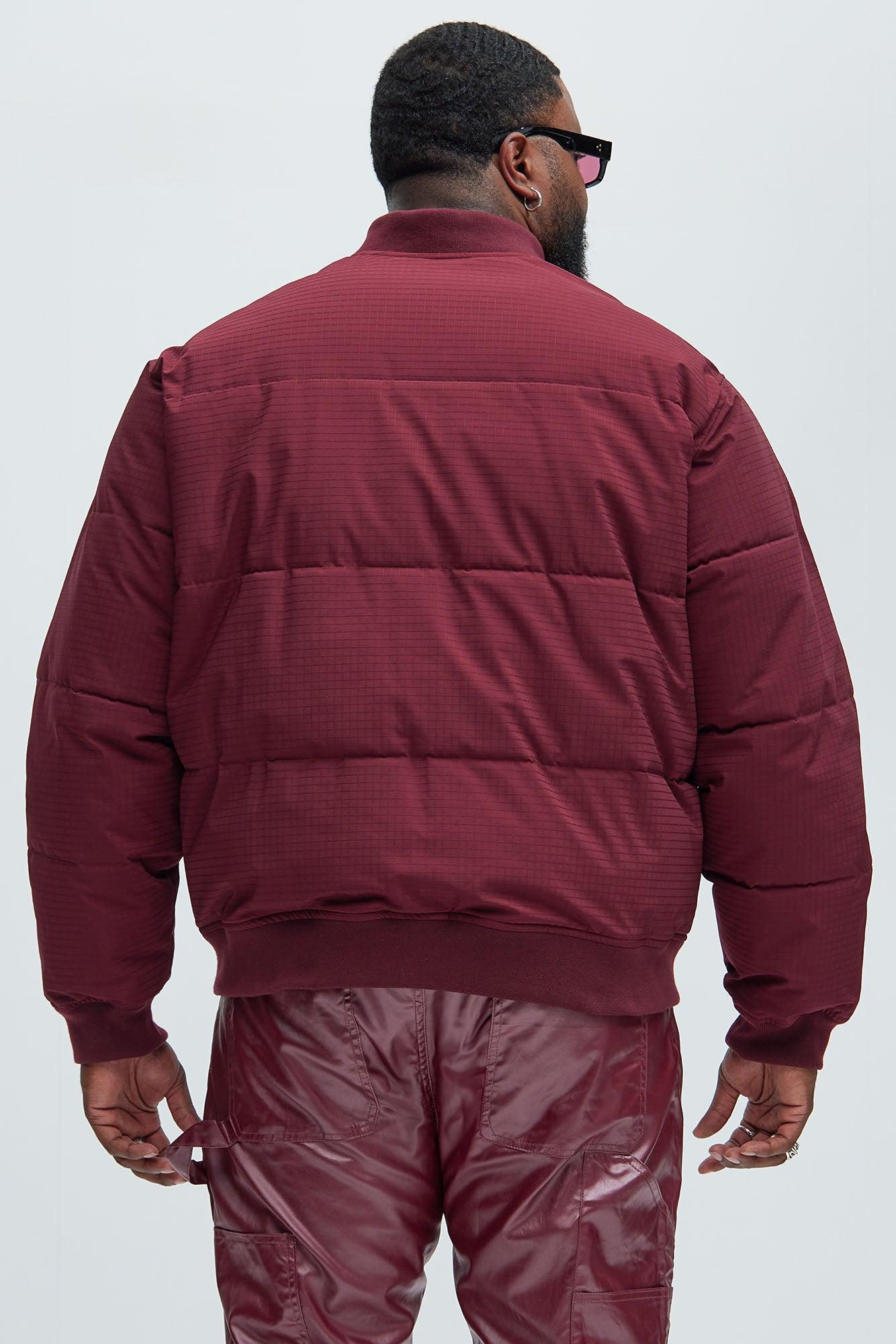 Deon Bomber Jacket - Burgundy Product Image