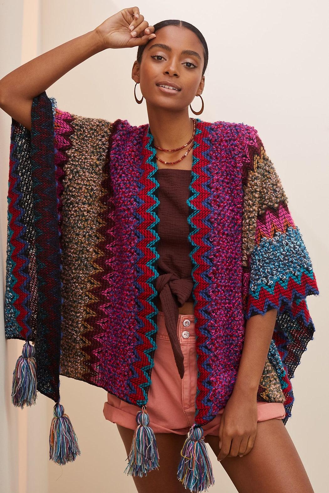 Fringed Knit Kimono Product Image