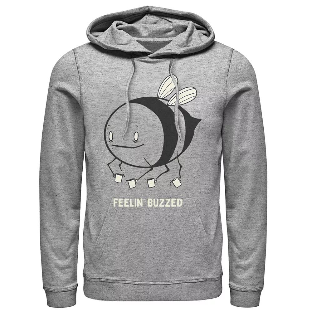 Men's Feelin Buzzed Coffee Bee Hoodie, Size: XL, Athletic Grey Product Image