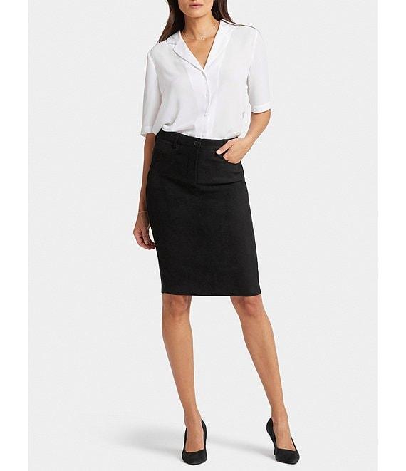 NYDJ Faux Suede 5-Pocket Pencil Skirt Product Image